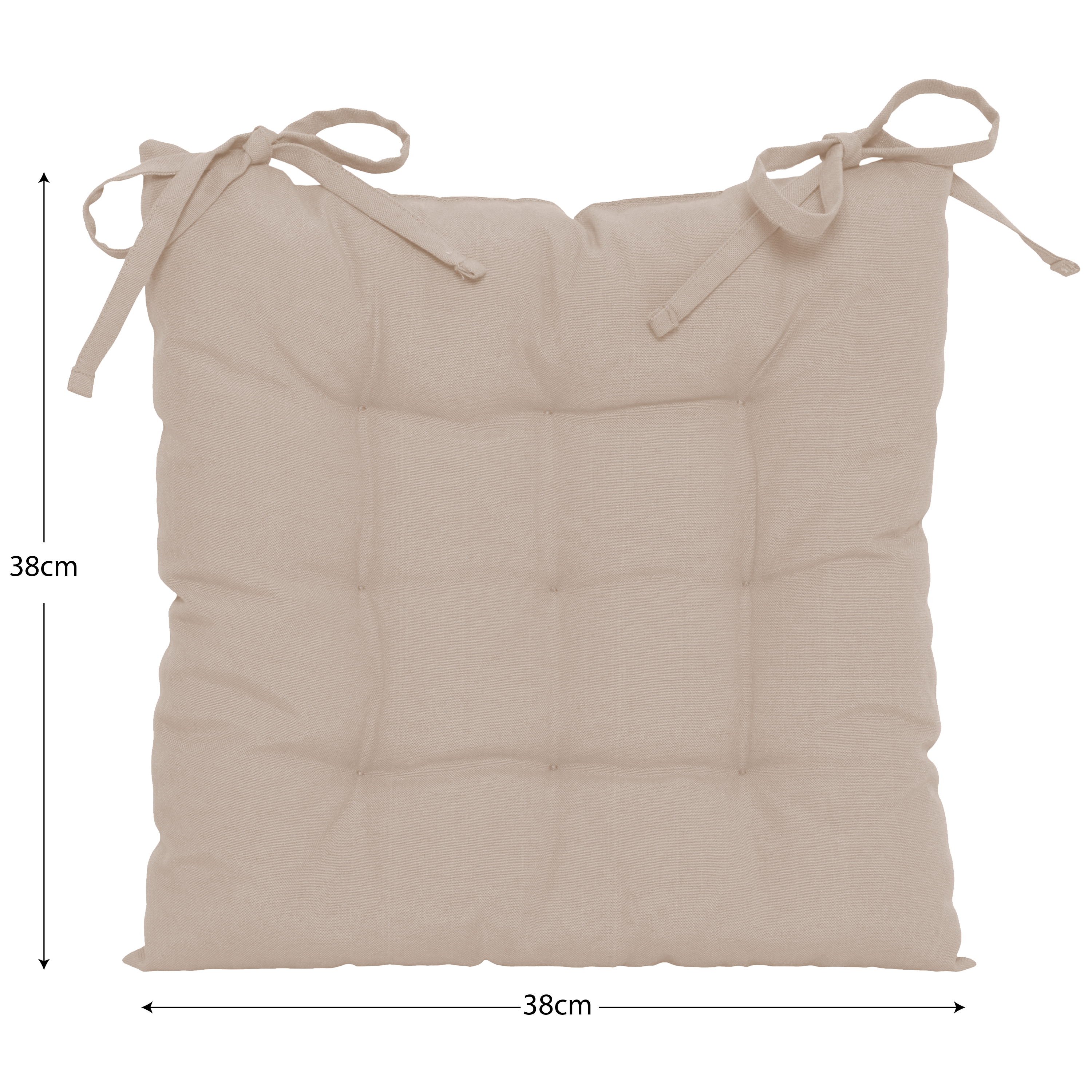 Pack 4 Almofadas para cadeira 38x38x5cm bege Inspire - 8