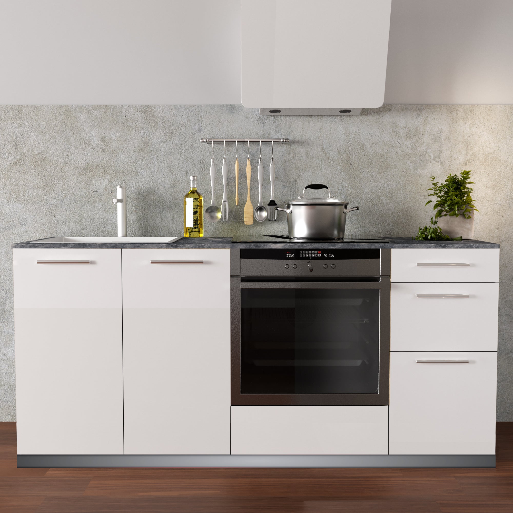 Cocina en kit delinea id sevilla blanco brillo 1.80 m