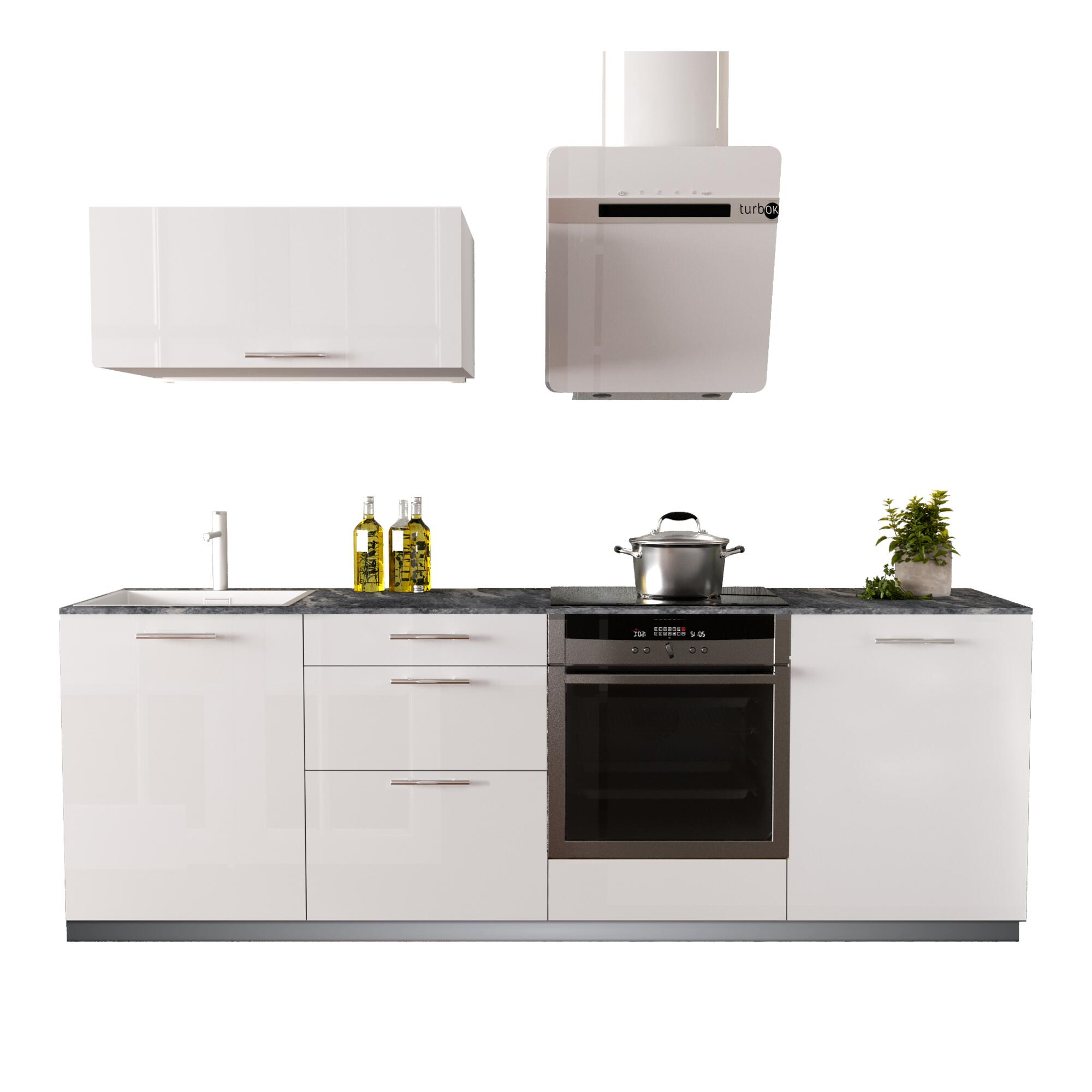 Cocina en kit delinea id con altos sevilla blanco brillo 2.40 m