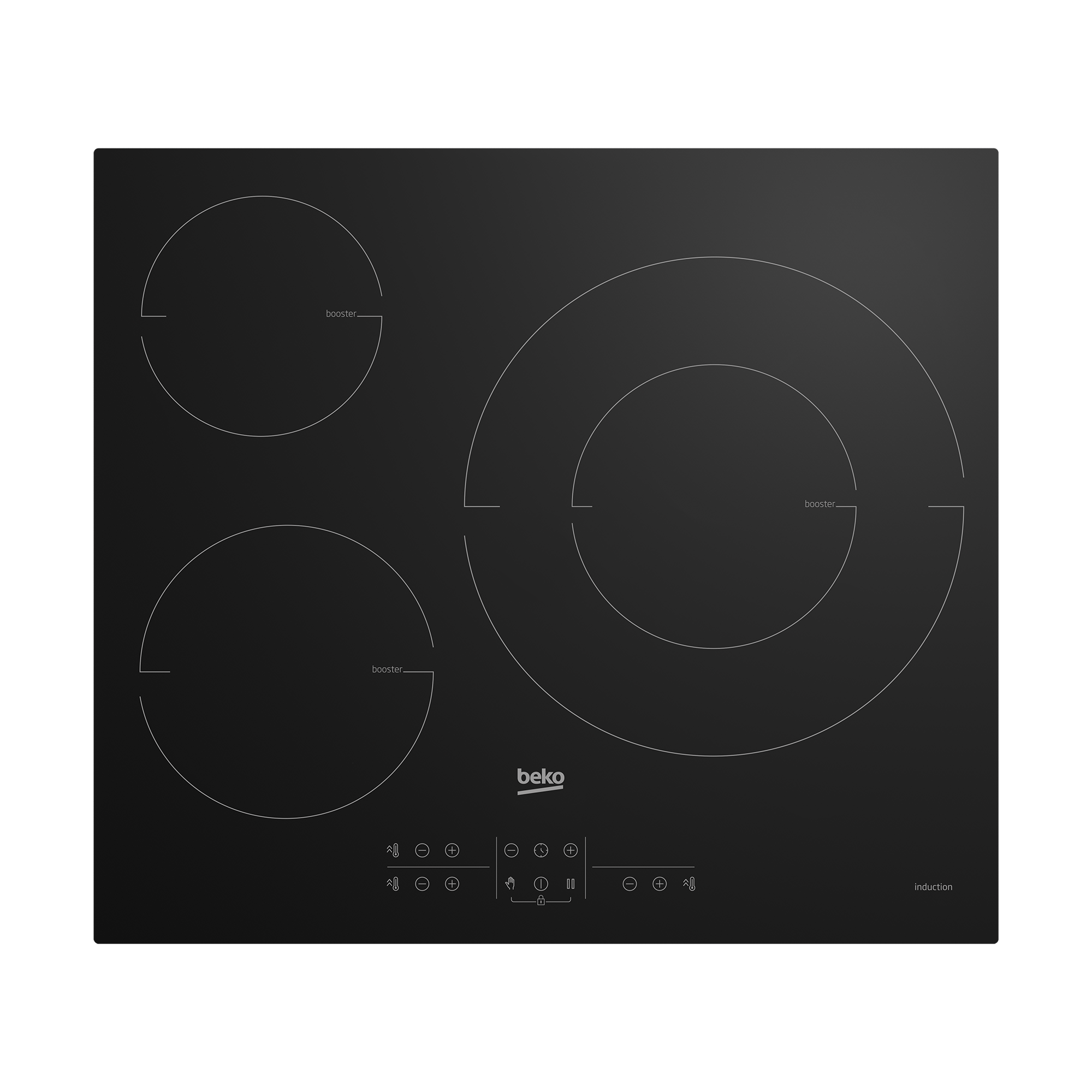 Beko Placa De Inducción Hii63205mt Con 3 Zonas De Cocción Zona Grande De 32Cm 7200 W 60Cm Negro , Leroy Merlin