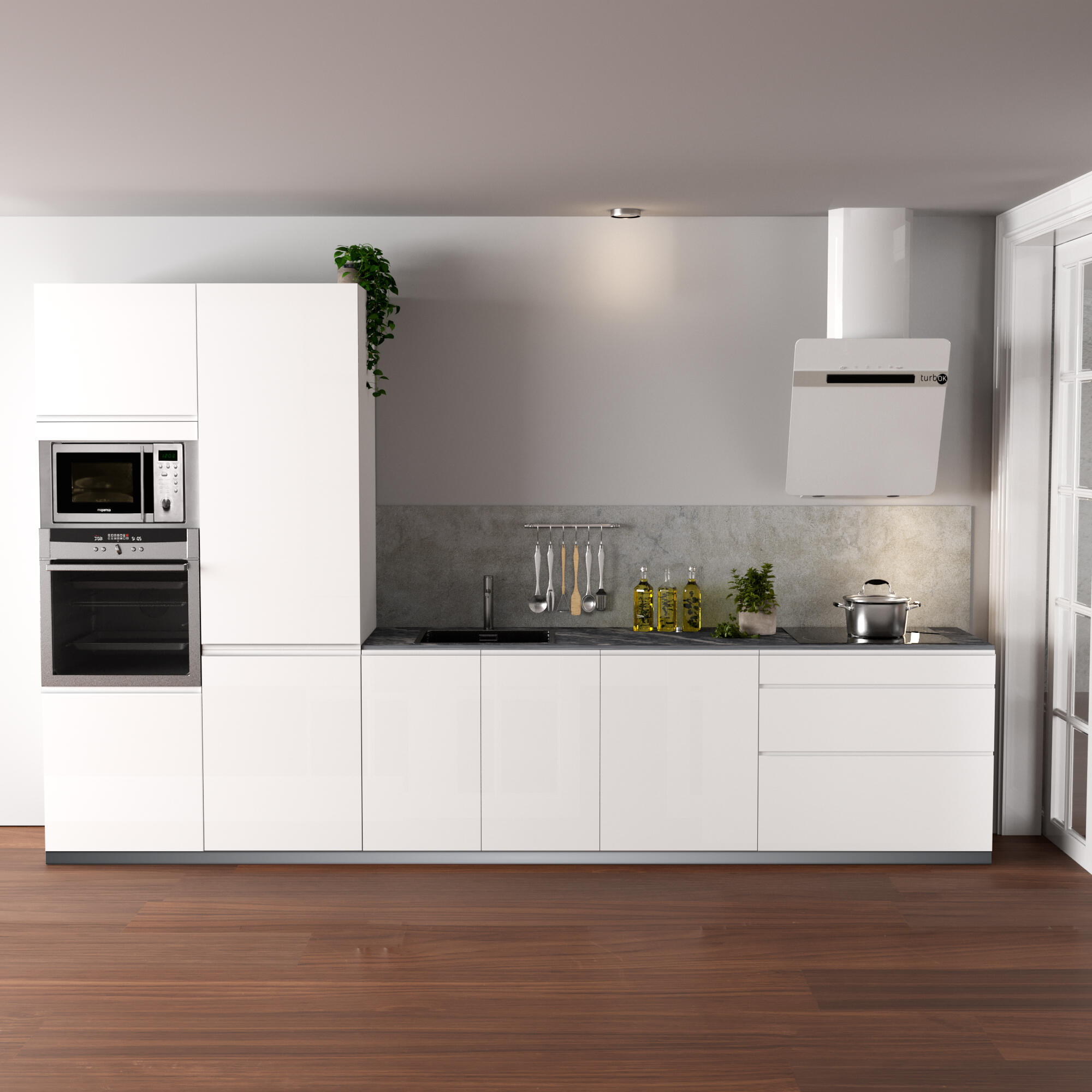 Cocina en kit delinea id tokio blanco brillo 3.60 m