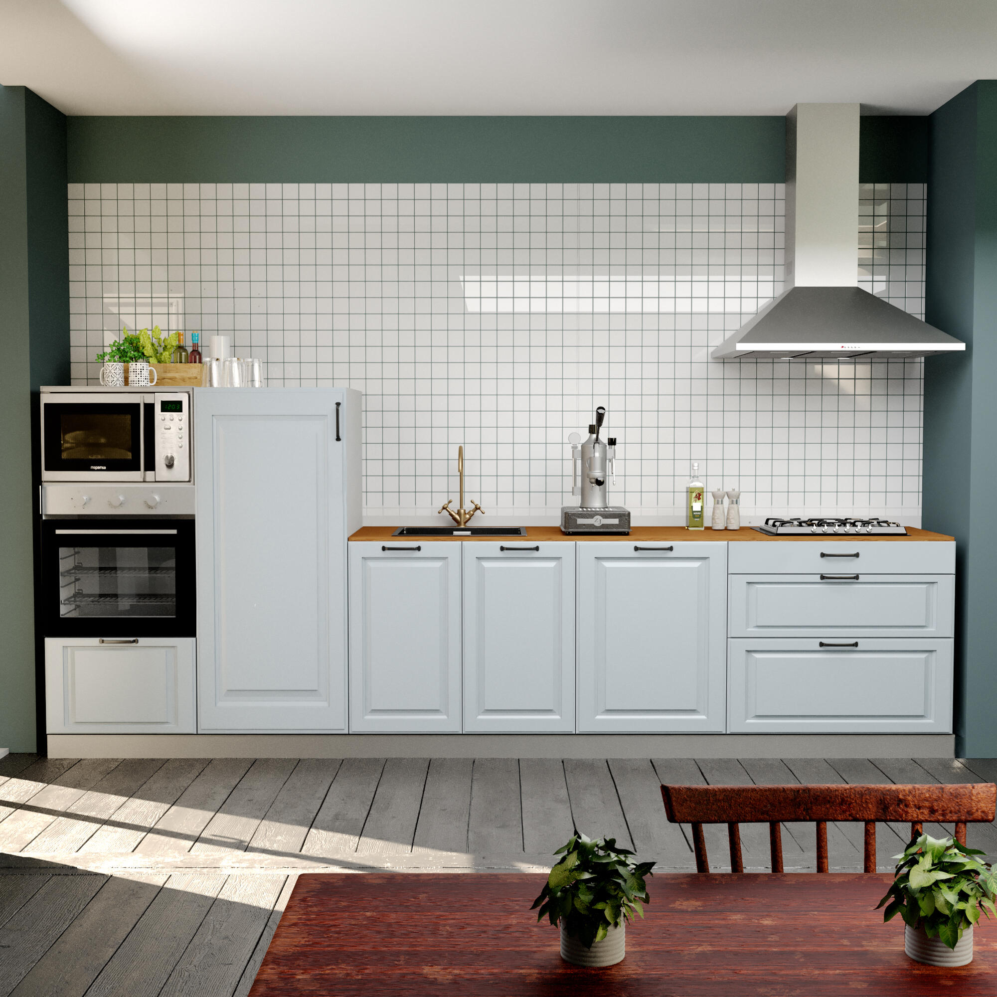 Cocina en kit delinia id oxford azul 3.60 m