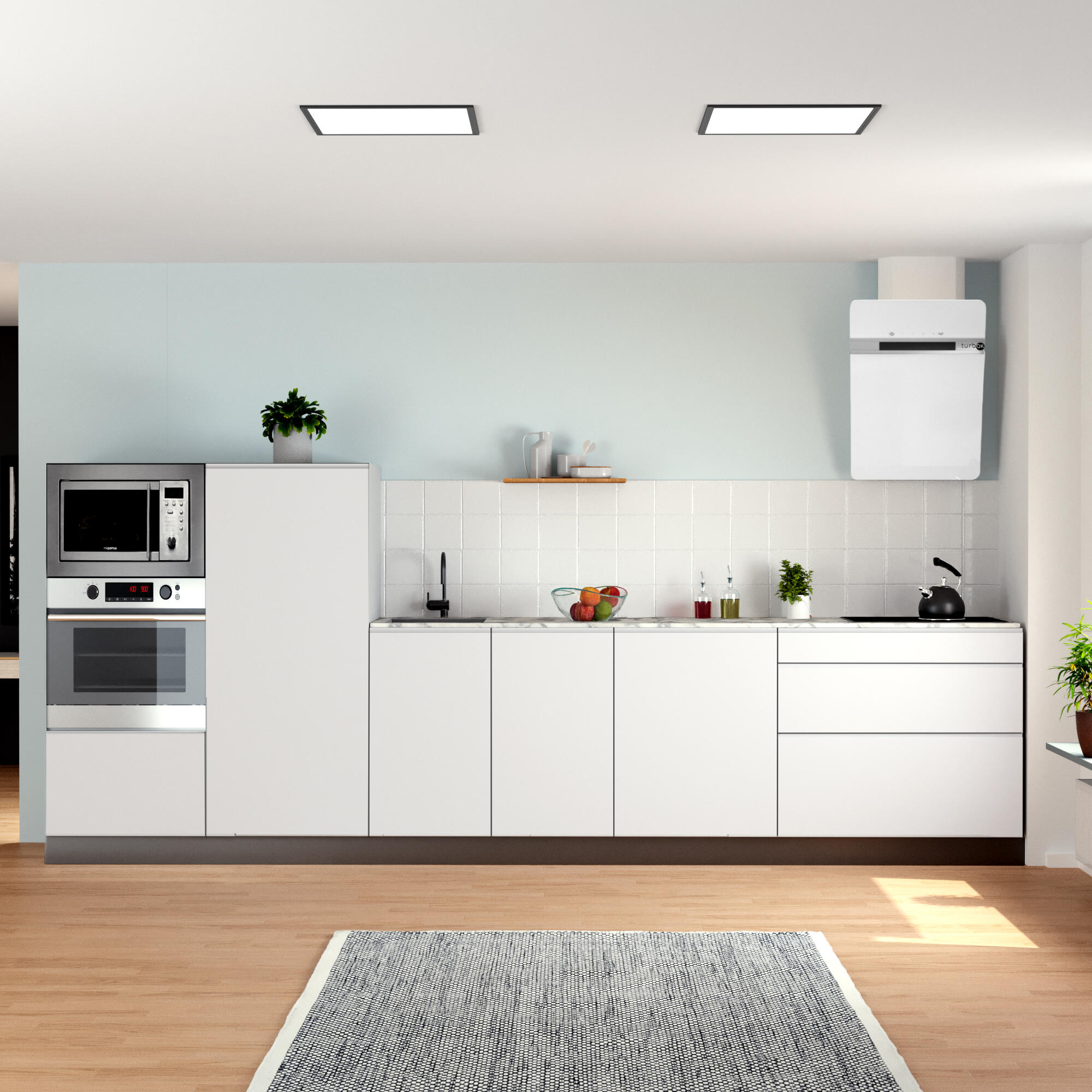 Cocina en kit delinia id tokyo blanco mate con semicolumna 360 cm