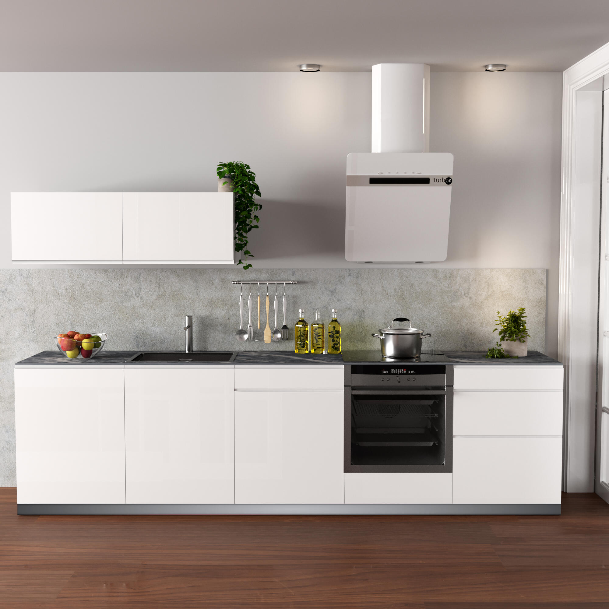 Cocina en kit delinia id con altos tokio blanco brillo 3.00 m