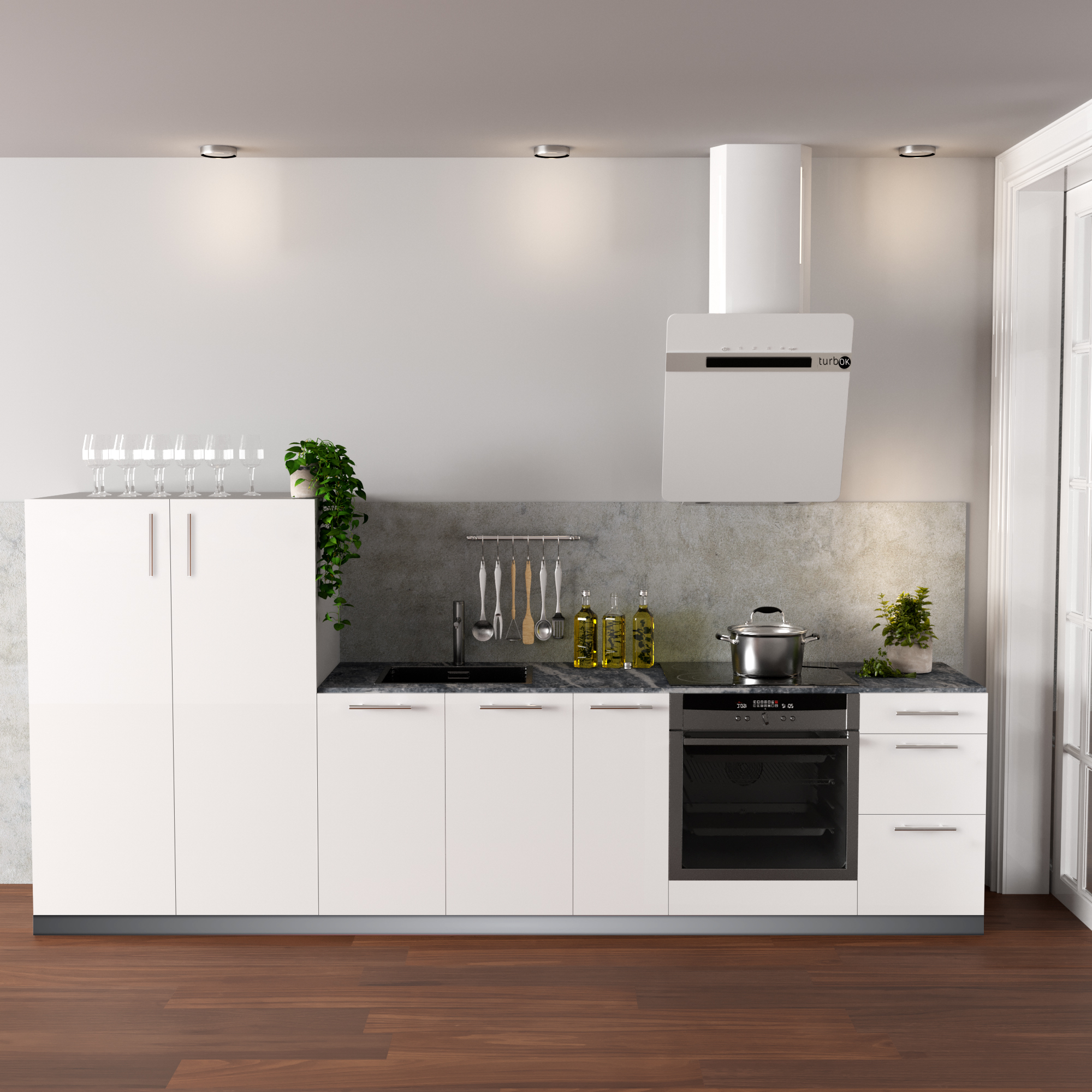 Cocina en kit DELINEA id SEVILLA blanco brillo 3.00 m | Leroy Merlin