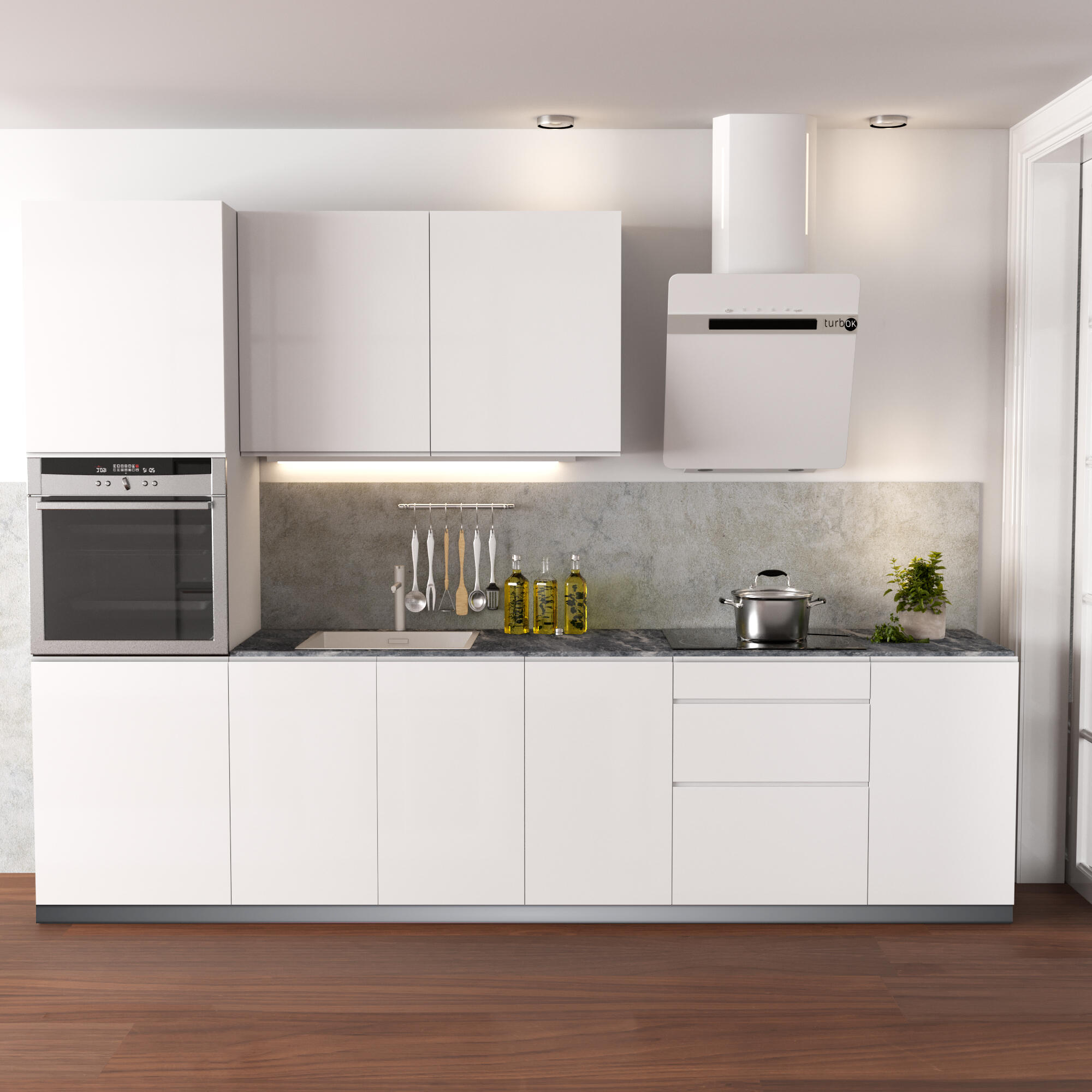 Cocina en kit delinia id con altos tokio blanco brillo 3.00 m