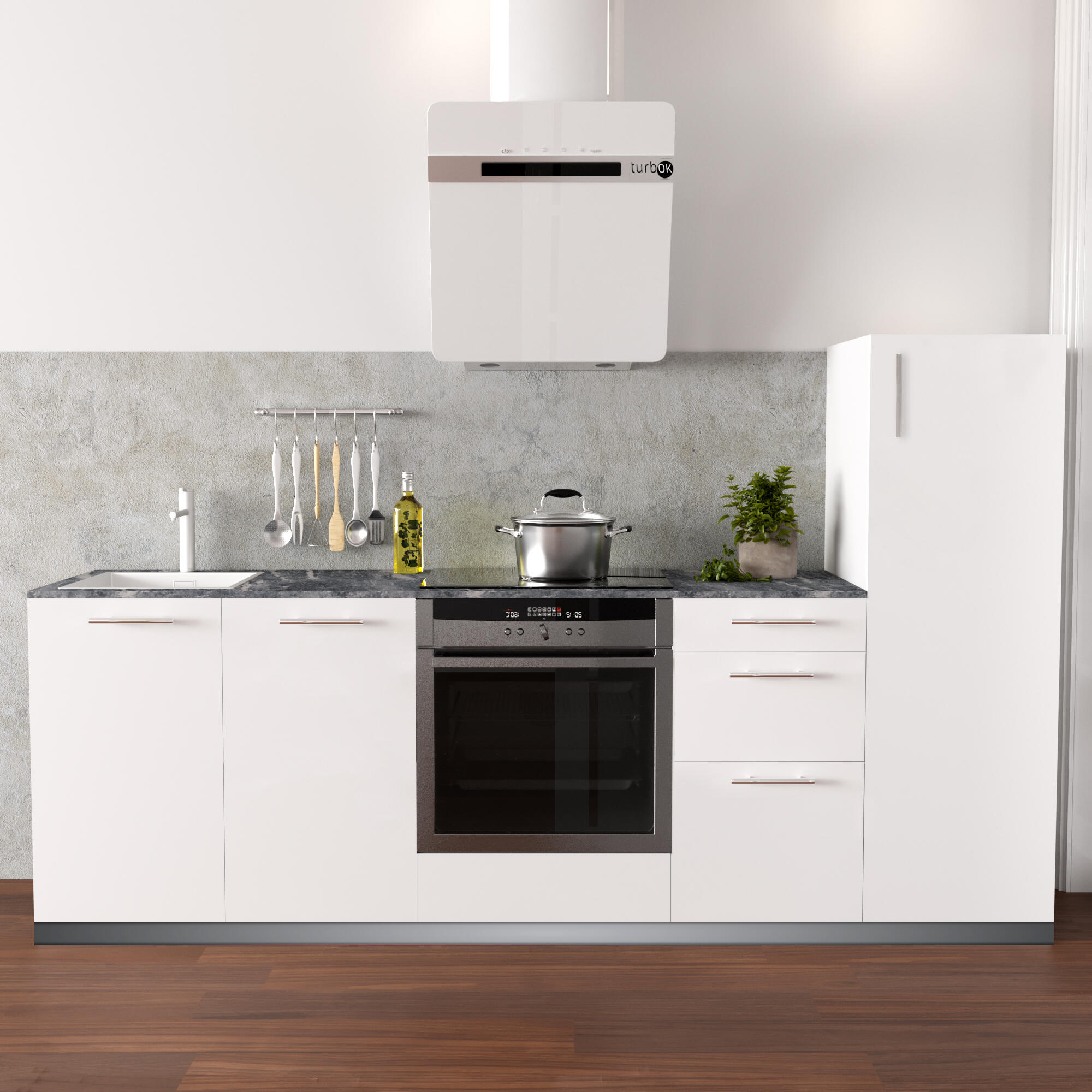 Cocina en kit delinea id con altos sofia blanco 2.40 m