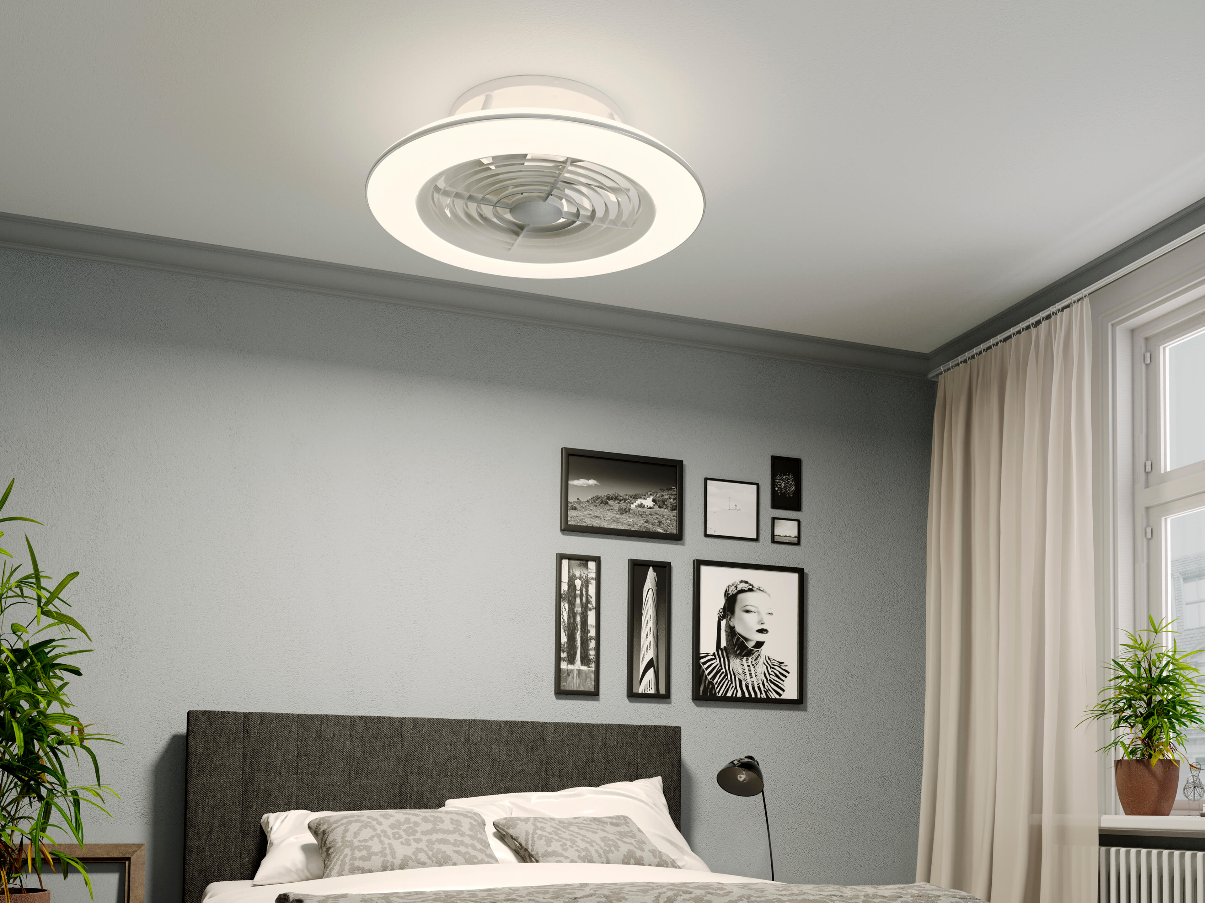 Ventilador de techo con luz sin aspas silencioso DC 35W con mando ø63 cm Alisio MANTRA blanco luz CCT | 6 velocidades | modo verano/invierno | recomendado de 13 a 20 m² - 16