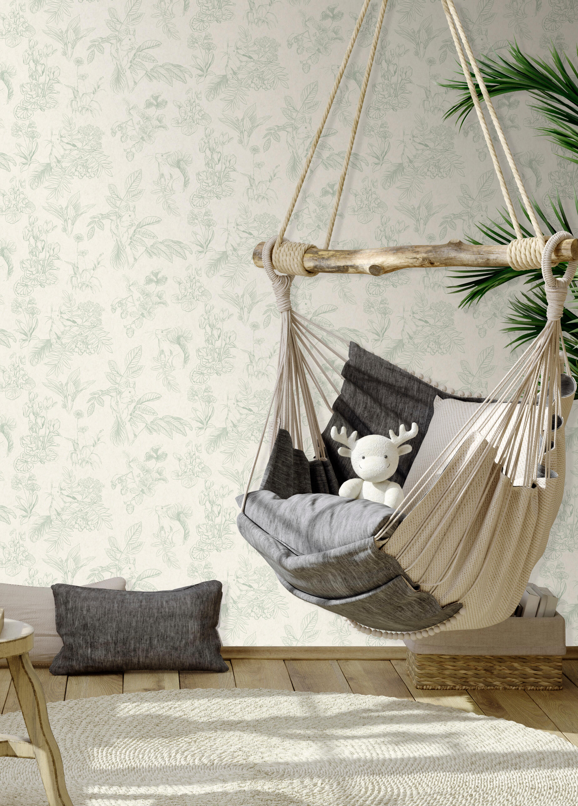Papel pintado vinilo naturaleza verde