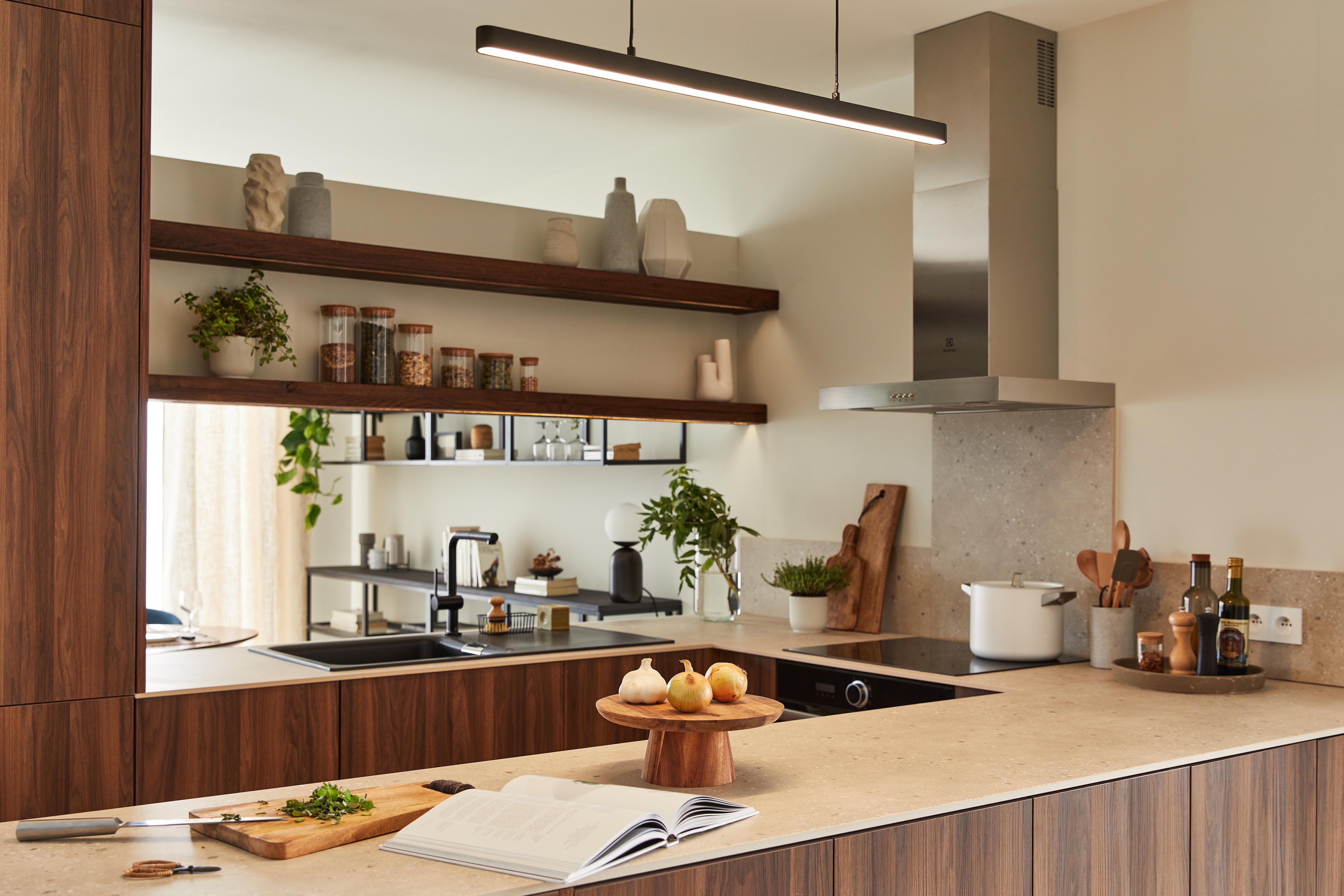 Candeeiro de teto suspenso INSPIRE LED FLUT 1800LM+1100LM LUZ AMARELA PRETO - 25