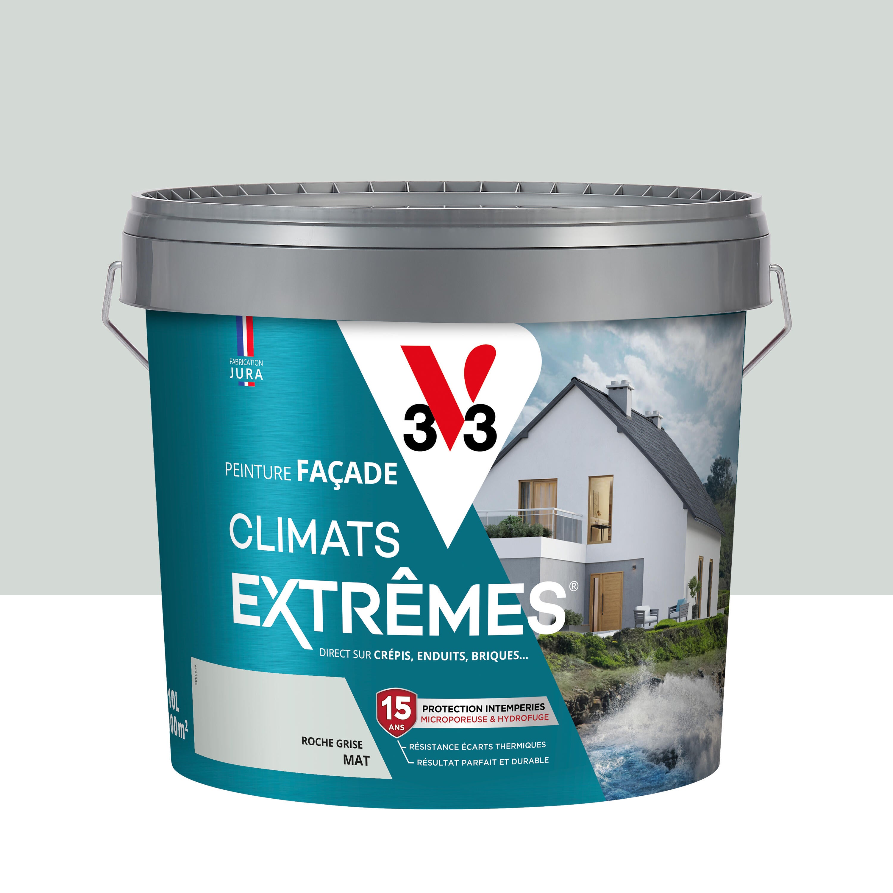 Peinture extérieure façade Climats extrêmes® V33 roche grise mat 10l - 2