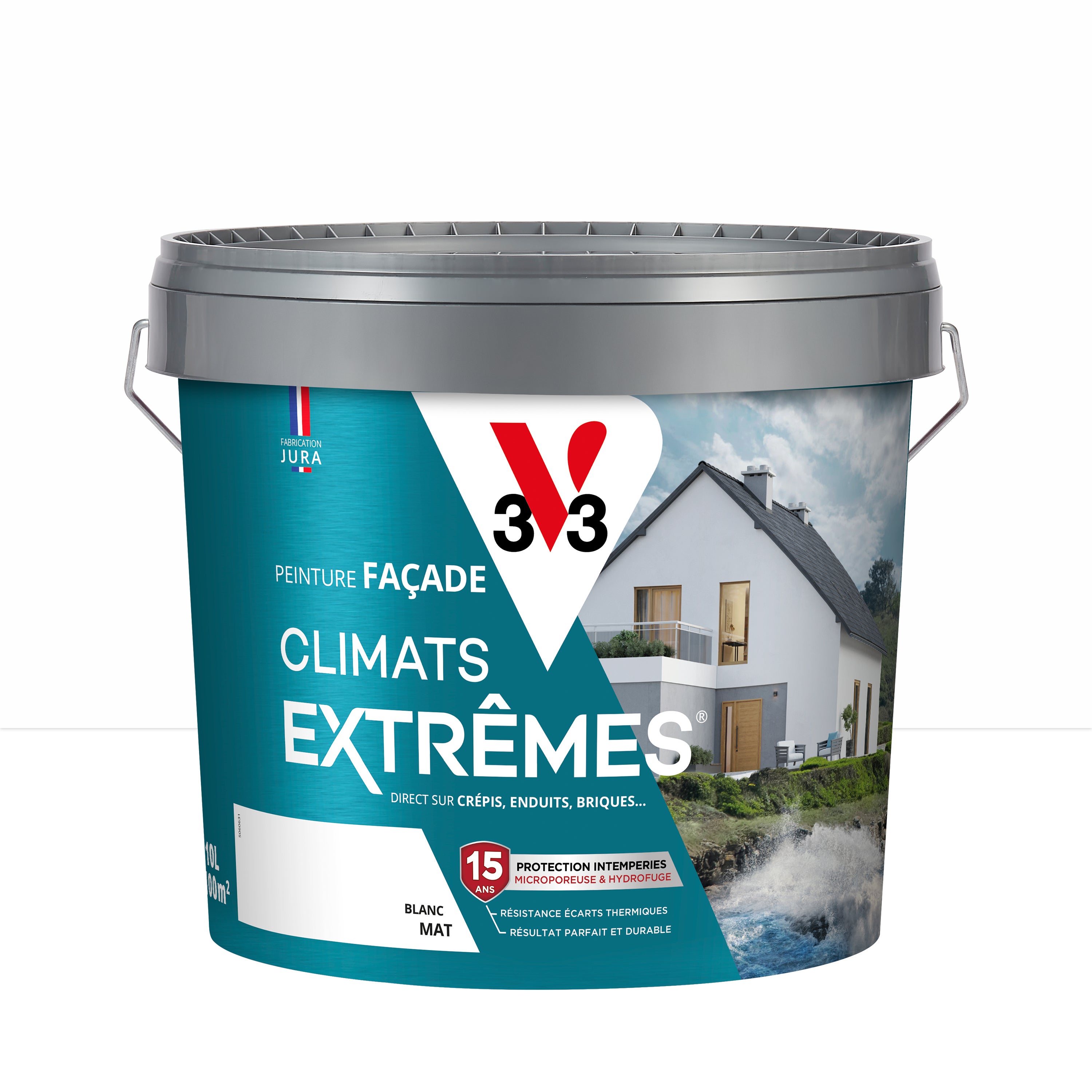 Peinture extérieure façade Climats extrêmes® V33 blanc mat 10l Leroy Merlin
