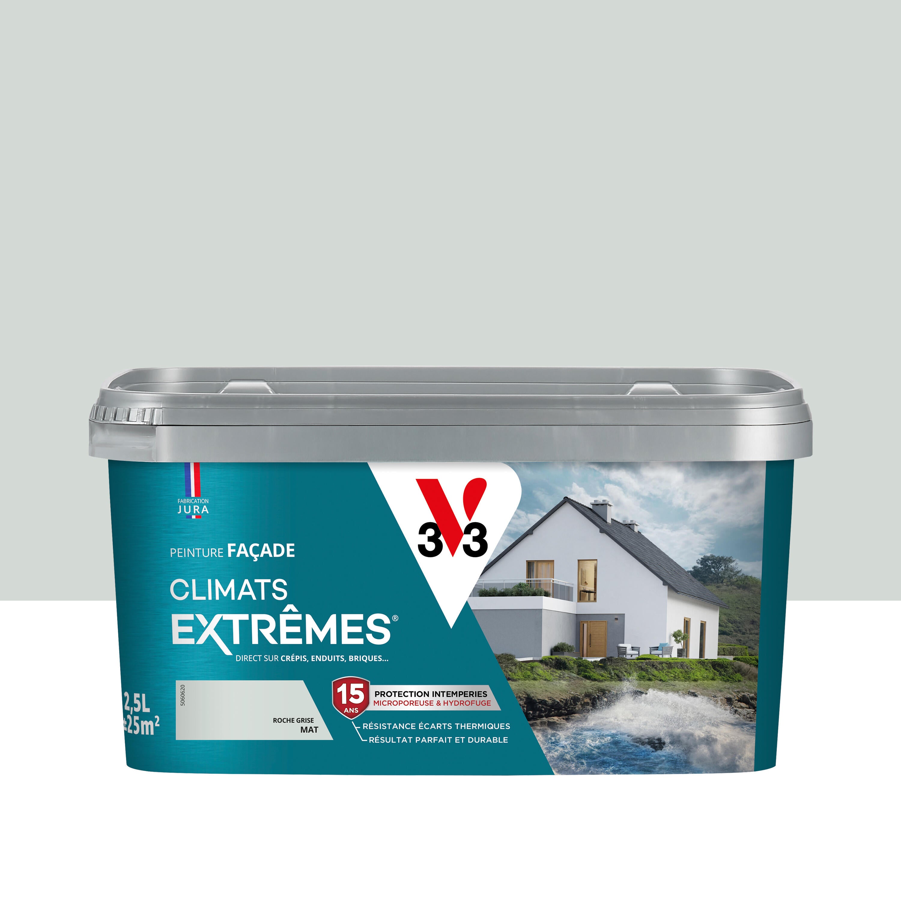 Peinture extérieure façade Climats extrêmes® V33 roche grise mat 2.5l - 3