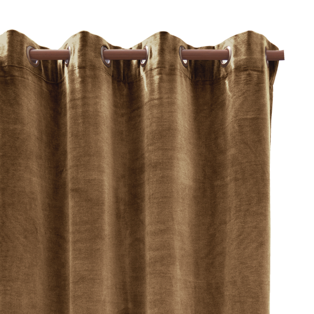 Cortina  ollaos Gwenaelle algodón INSPIRE liso amarillo pecán de 140x280cm