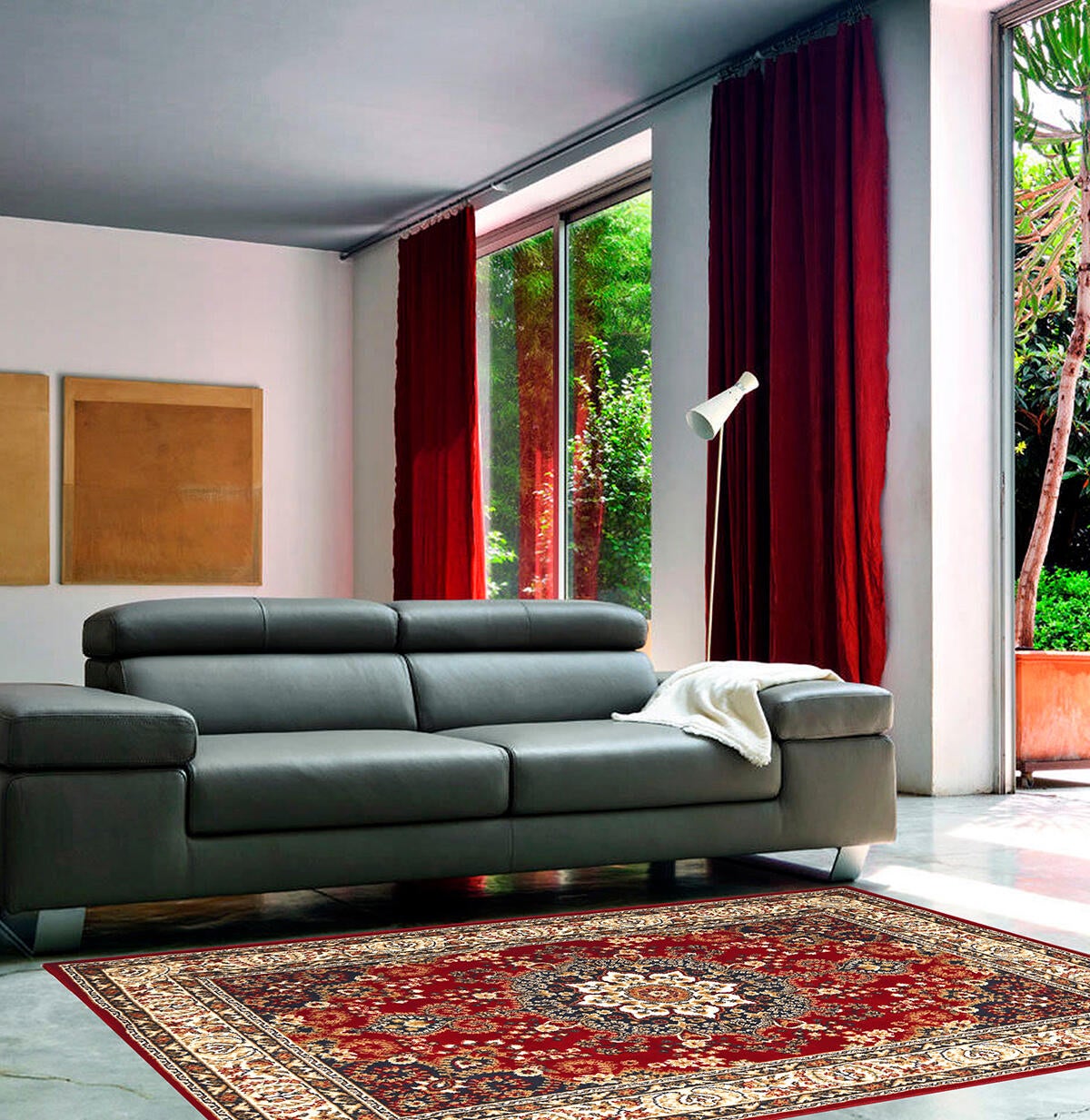 Scendiletto Carrera in polipropilene, L 120 x L 60 cm, rosso e blu - 3