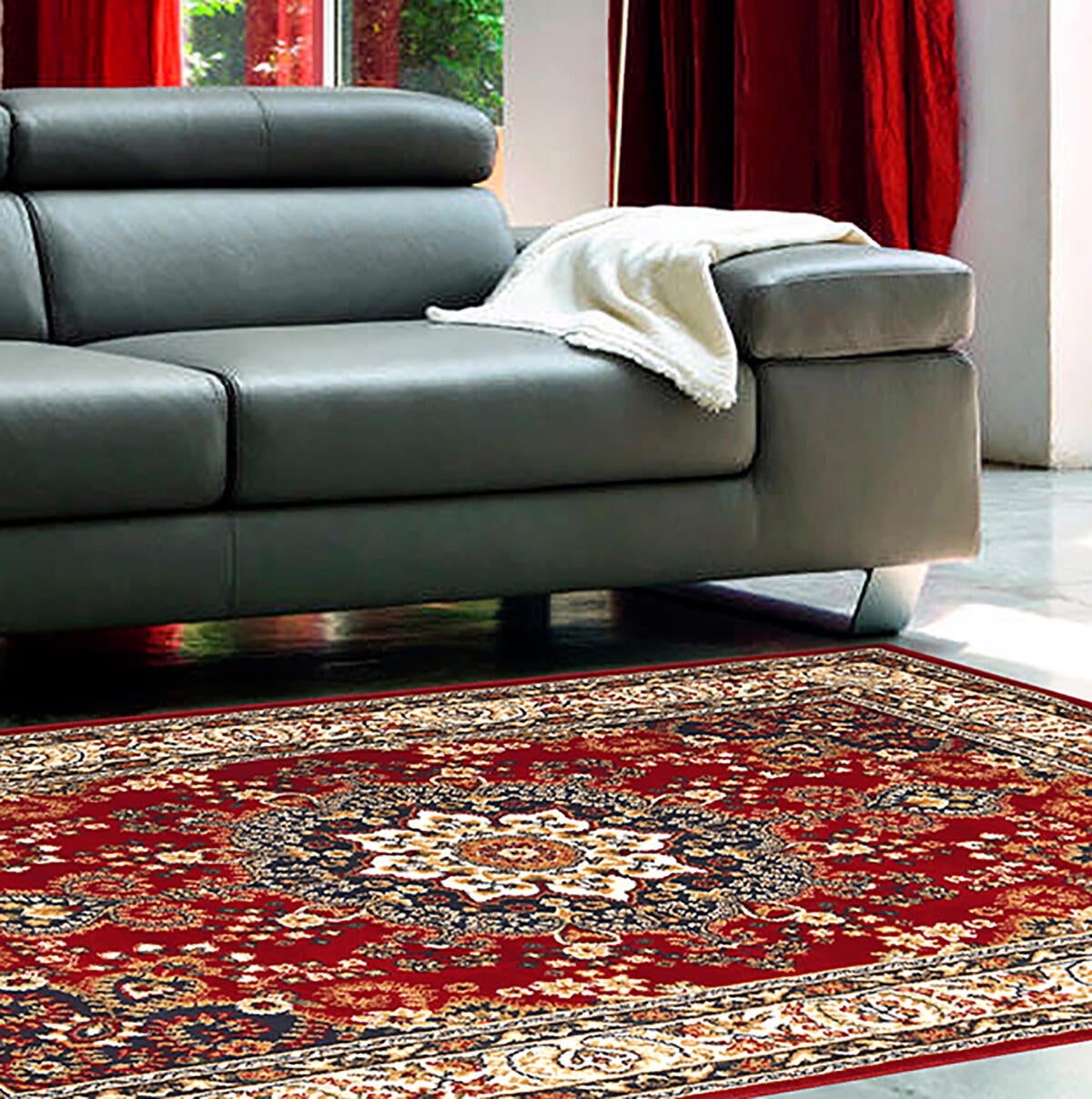 Scendiletto Carrera in polipropilene, L 120 x L 60 cm, rosso e blu - 2