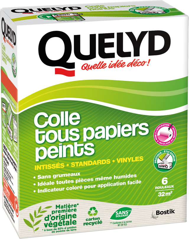 Colle en poudre pour tous types de papiers peints QUELYD, 300g