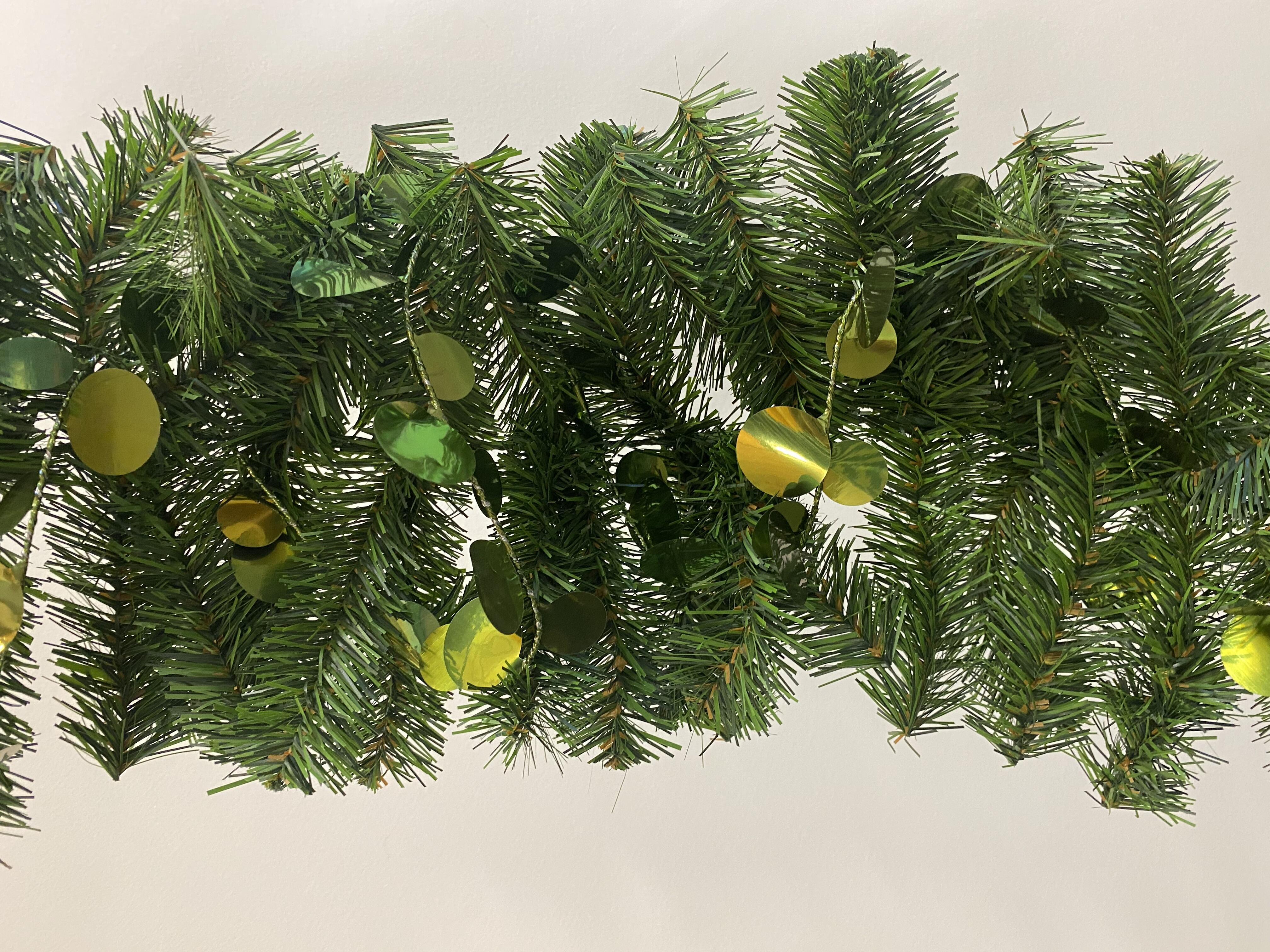 Ghirlanda decorativa natalizia natalizia ramo di pino verde L 200 cm - 6