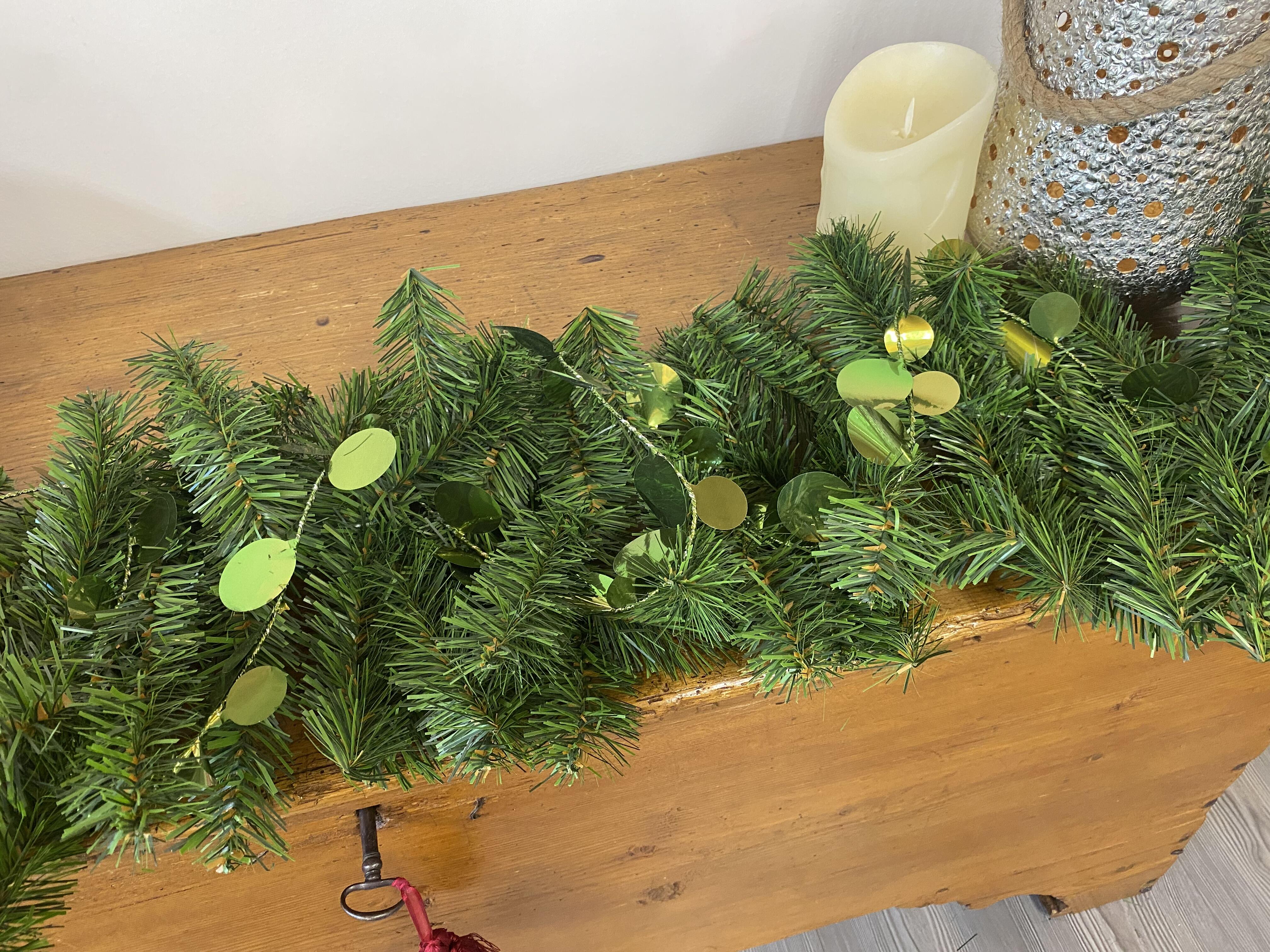 Ghirlanda decorativa natalizia natalizia ramo di pino verde L 200 cm - 2