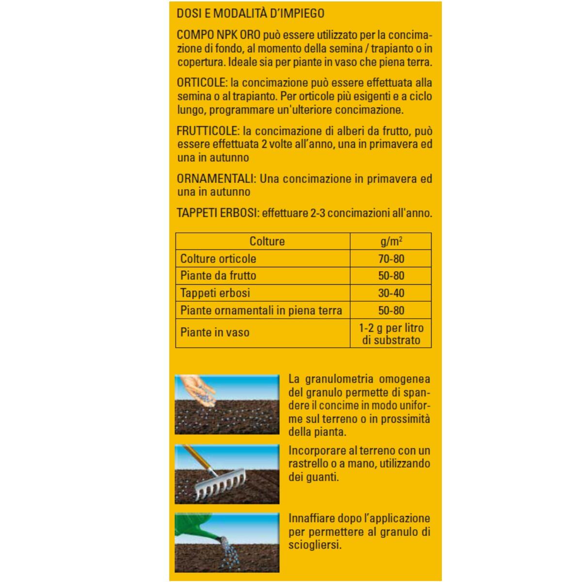 Concime granulato COMPO per uso universale NPK ORO 4 kg - 3