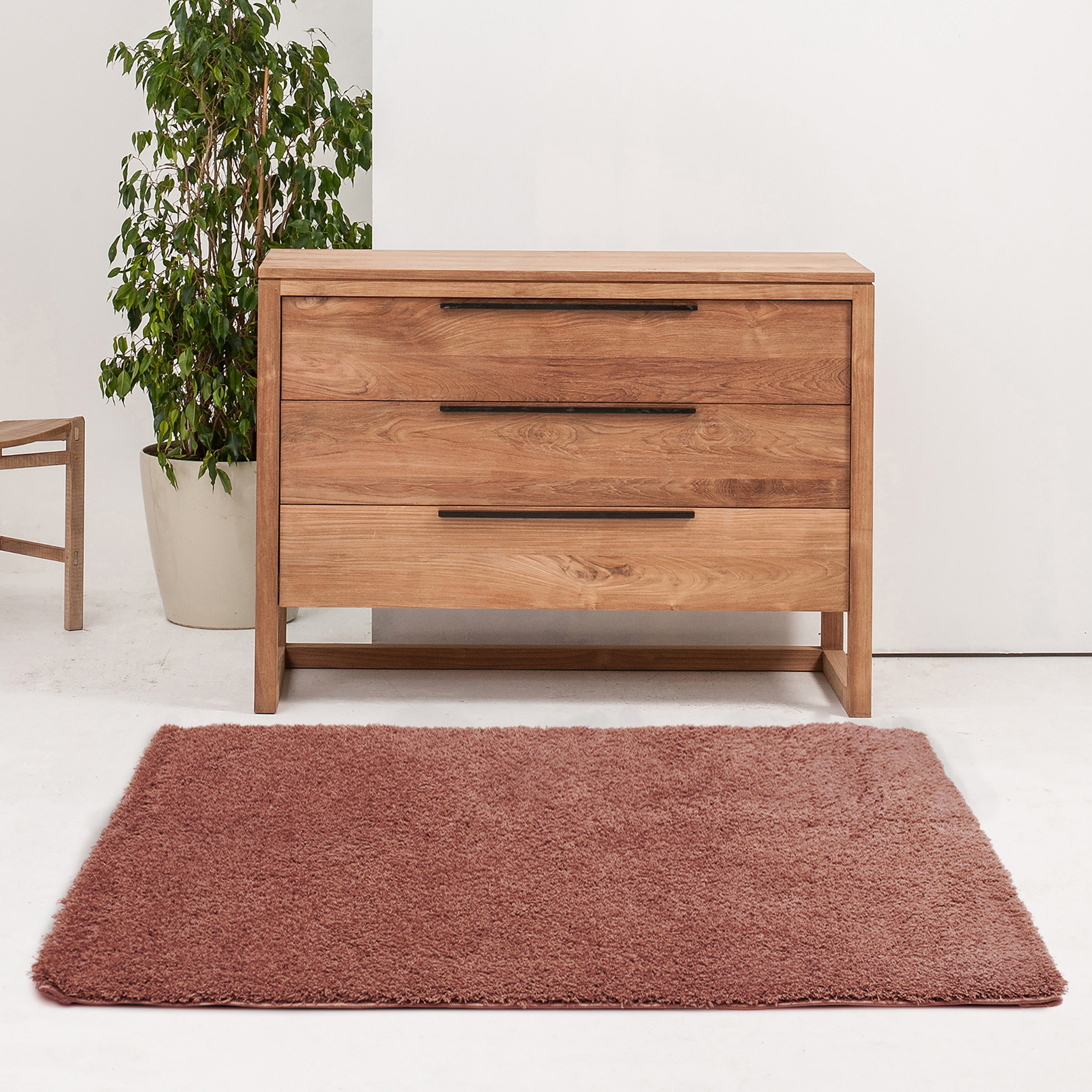 Tapis rouge marsala rectangulaire, l.60 x L.90 cm Cocooning - 2