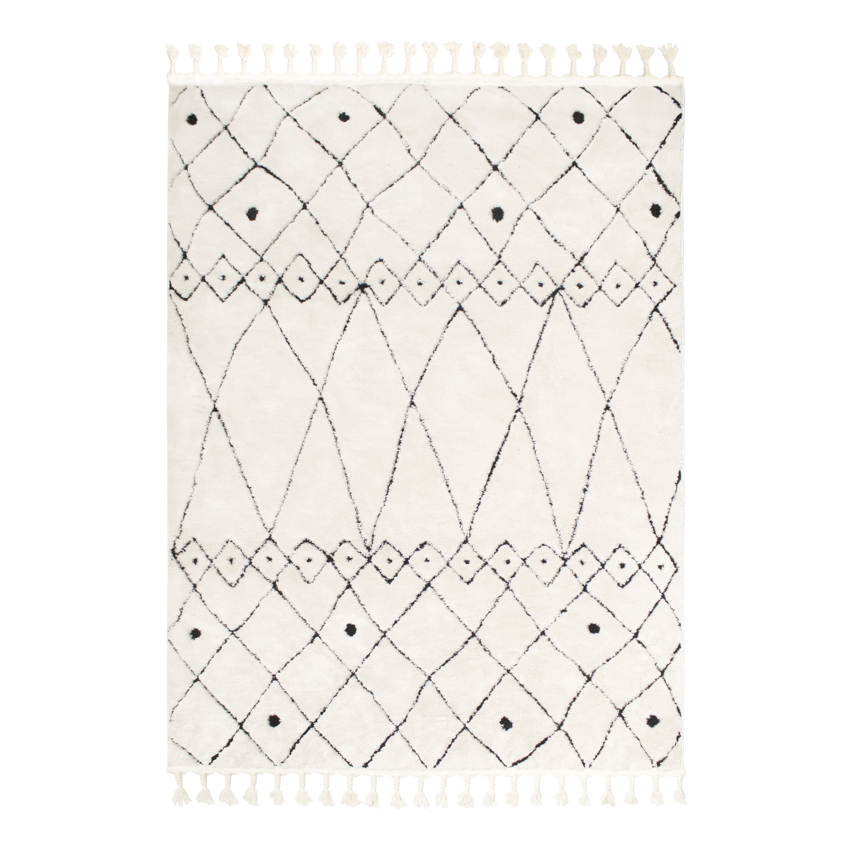 Tapis berbère blanc rectangulaire, l.150 x L.200 cm Sarouk - 3