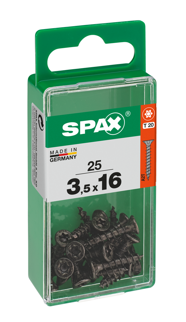 Vite SPAX testa svasata T15 in acciaio zincato Ø3.5XL16 mm, 25 pezzi