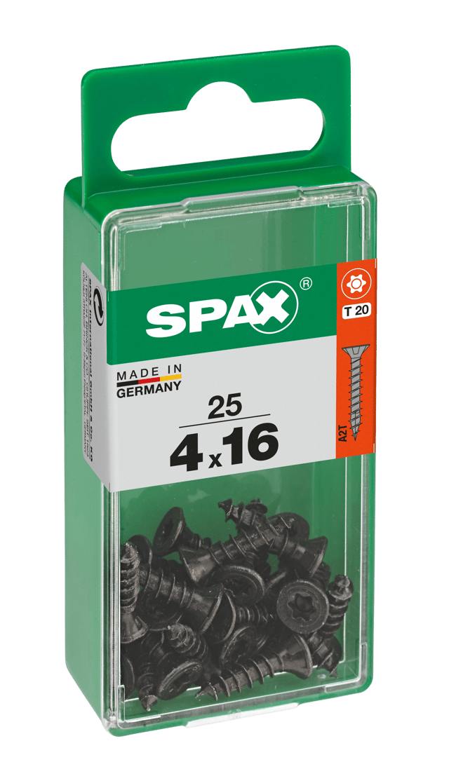 Vite SPAX testa svasata T20 in acciaio zincato Ø4XL16 mm, 25 pezzi