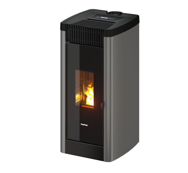 Poêle à granulés FREEPOINT Steel 9 bi-flux 8.5 kW titane