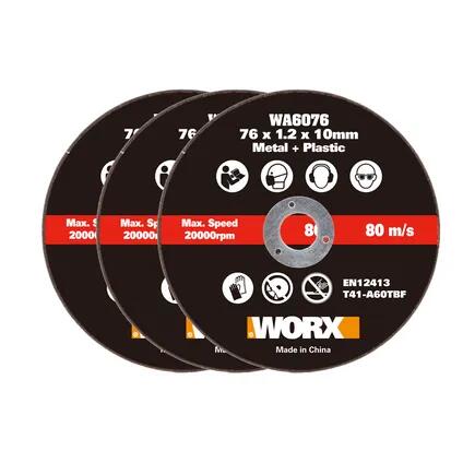 Lot de 3 lames de coupe pour métal et plastique WORX - WA6076.3 (pour WX801) - 2