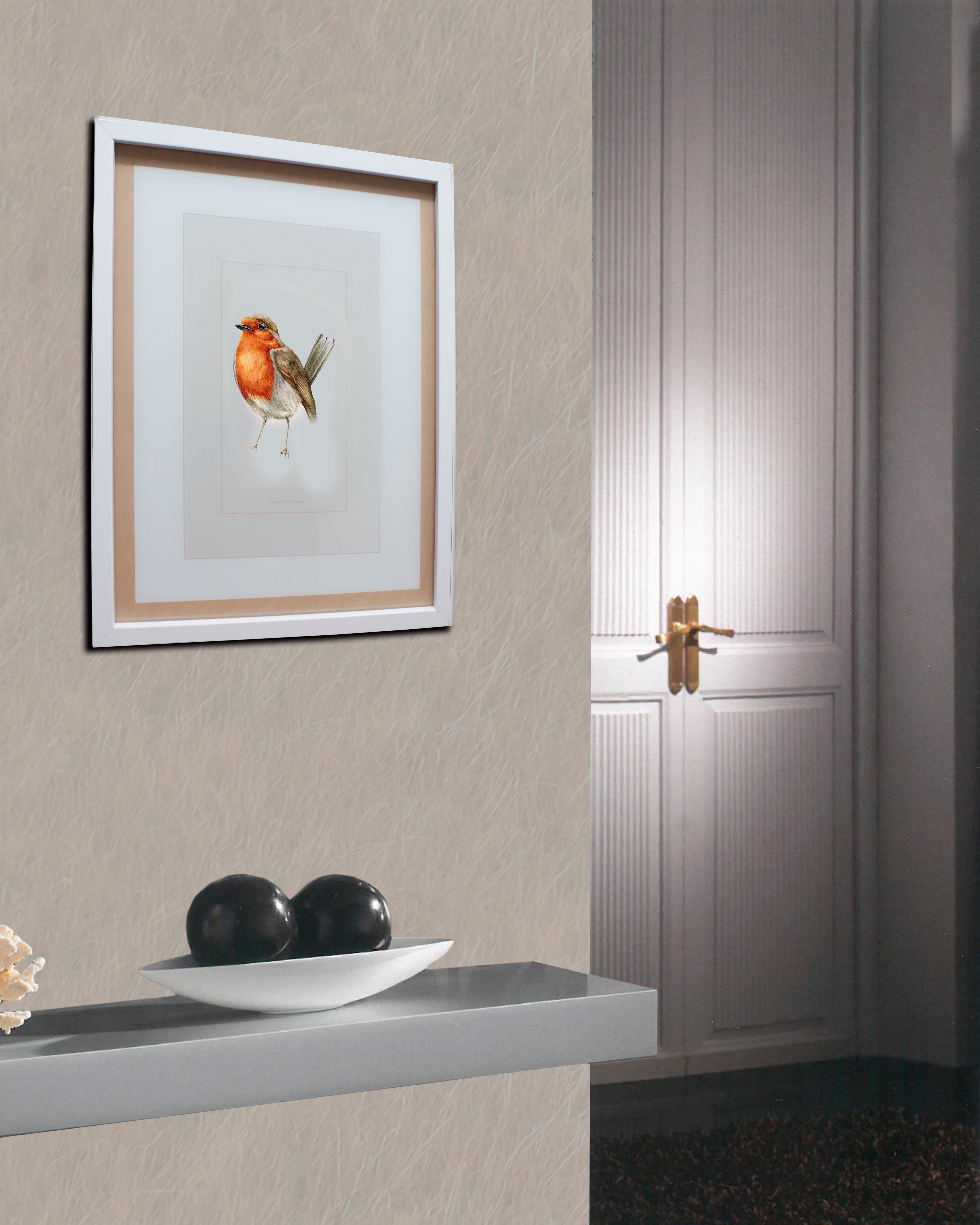 Cuadro pájaro naranja 30 cm x 40 cm