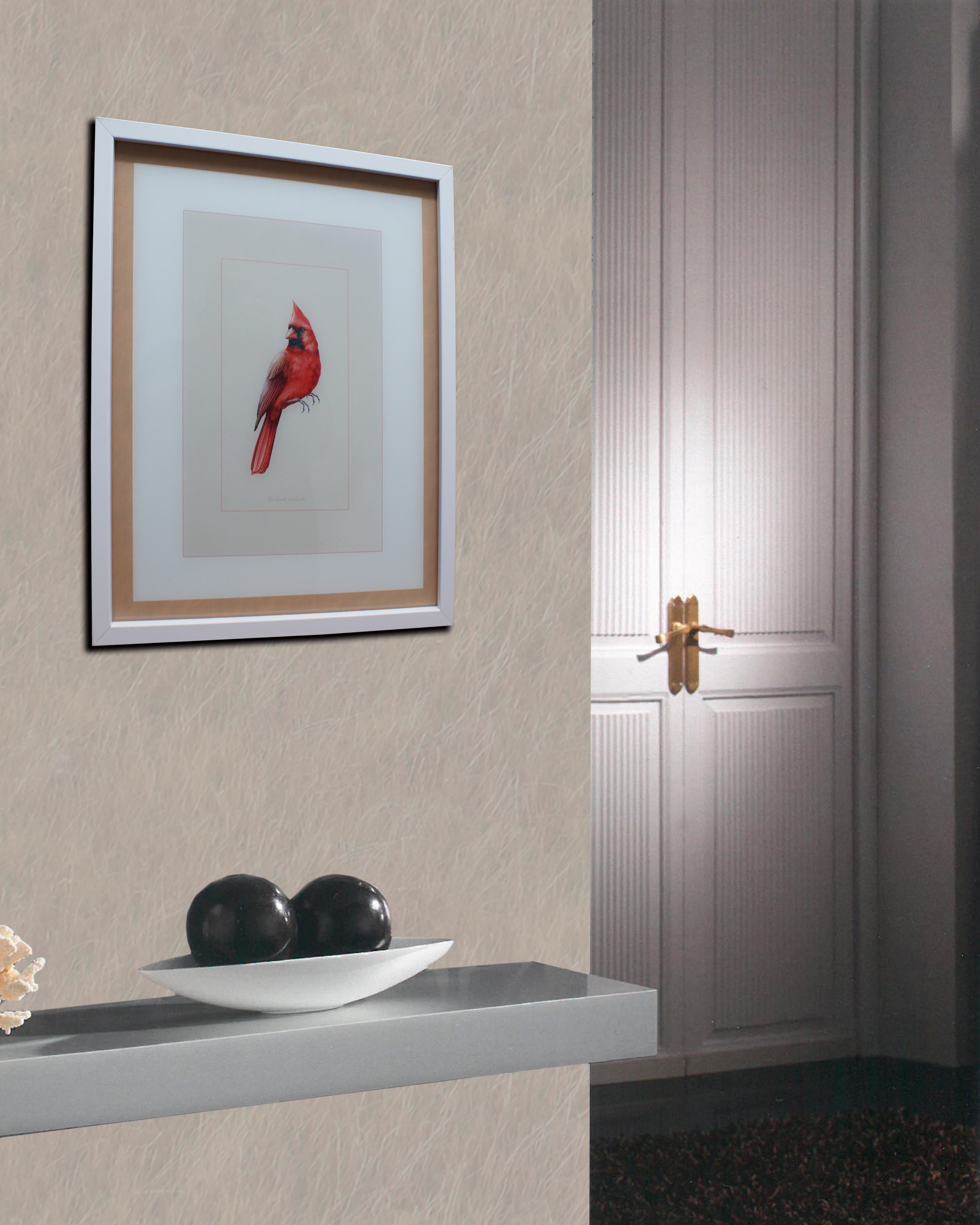 Cuadro pájaro rojo 30 cm x 40 cm