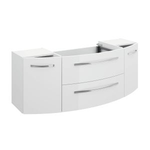 Meuble sous-vasque 2p/2t l.129 x H.48 x P.48 cm blanc brillant Image