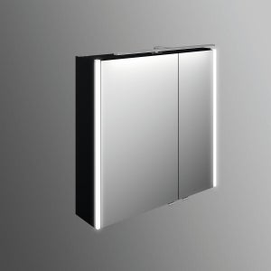 Armoire De Toilette LED Avec Miroir Anti-buée 90 Cm - Meuble Sous Vasque Avec éclairage Tactile Et Horloge
