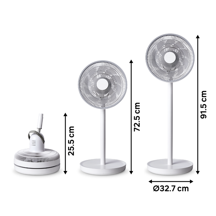 Ventilador de mesa Pop-In Equation 2 em 1, ventilador de mesa e ventilador de mesa em branco fosco