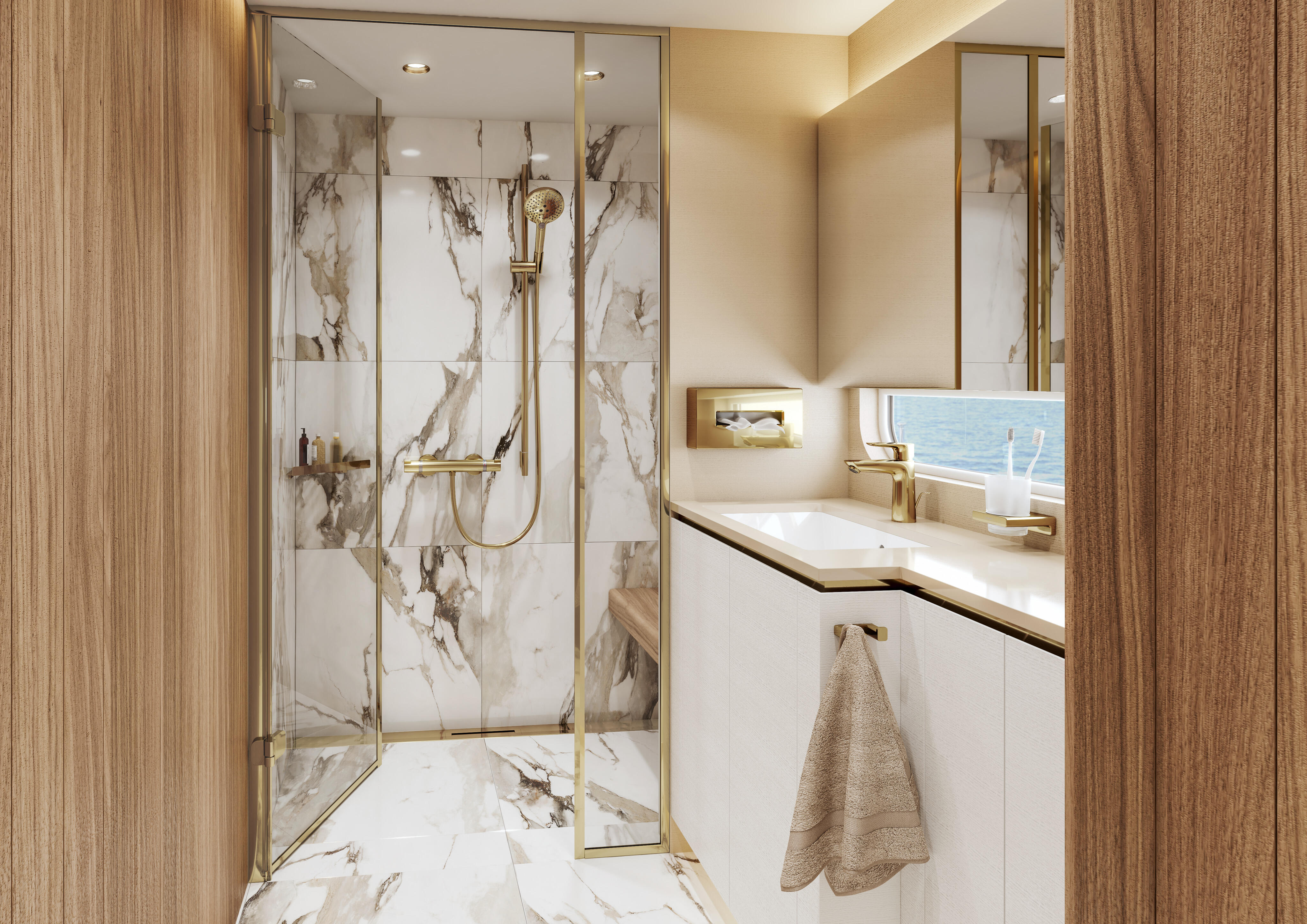 Barre de douche doré Unica HANSGROHE - 3