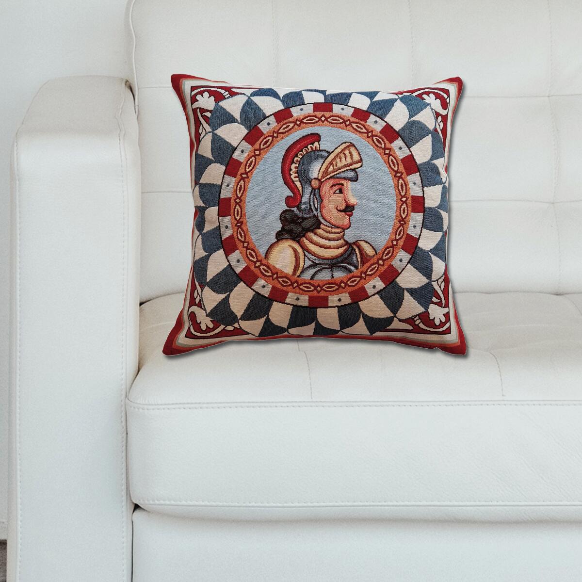 Cuscino Guerriero disegno rosso e blu 45 x 45 cm - 2