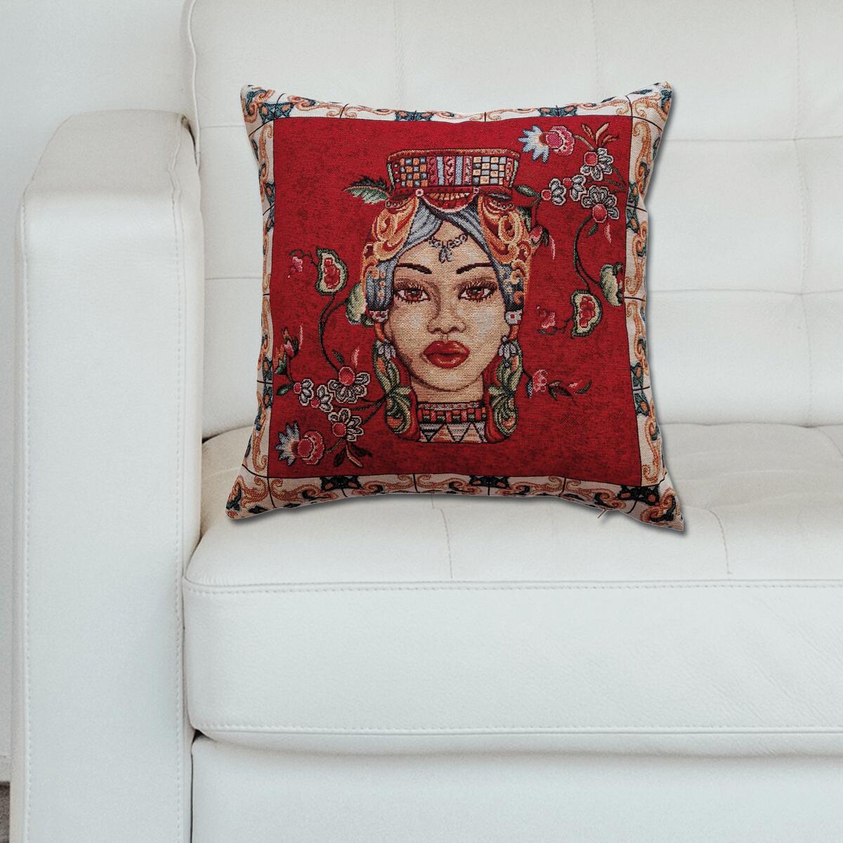 Cuscino Testa di moro Donna disegno multicolore 45 x 45 cm - 2