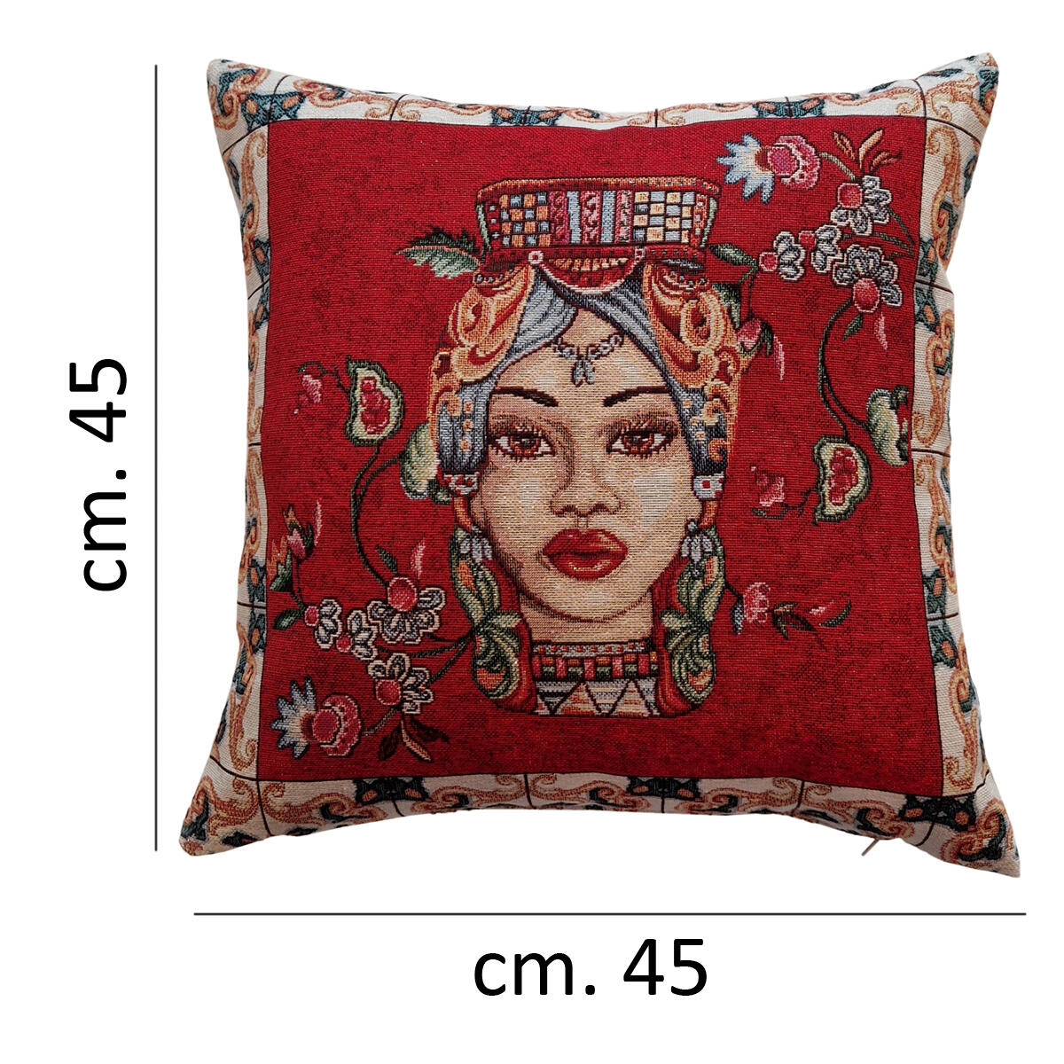 Cuscino Testa di moro Donna disegno multicolore 45 x 45 cm - 6