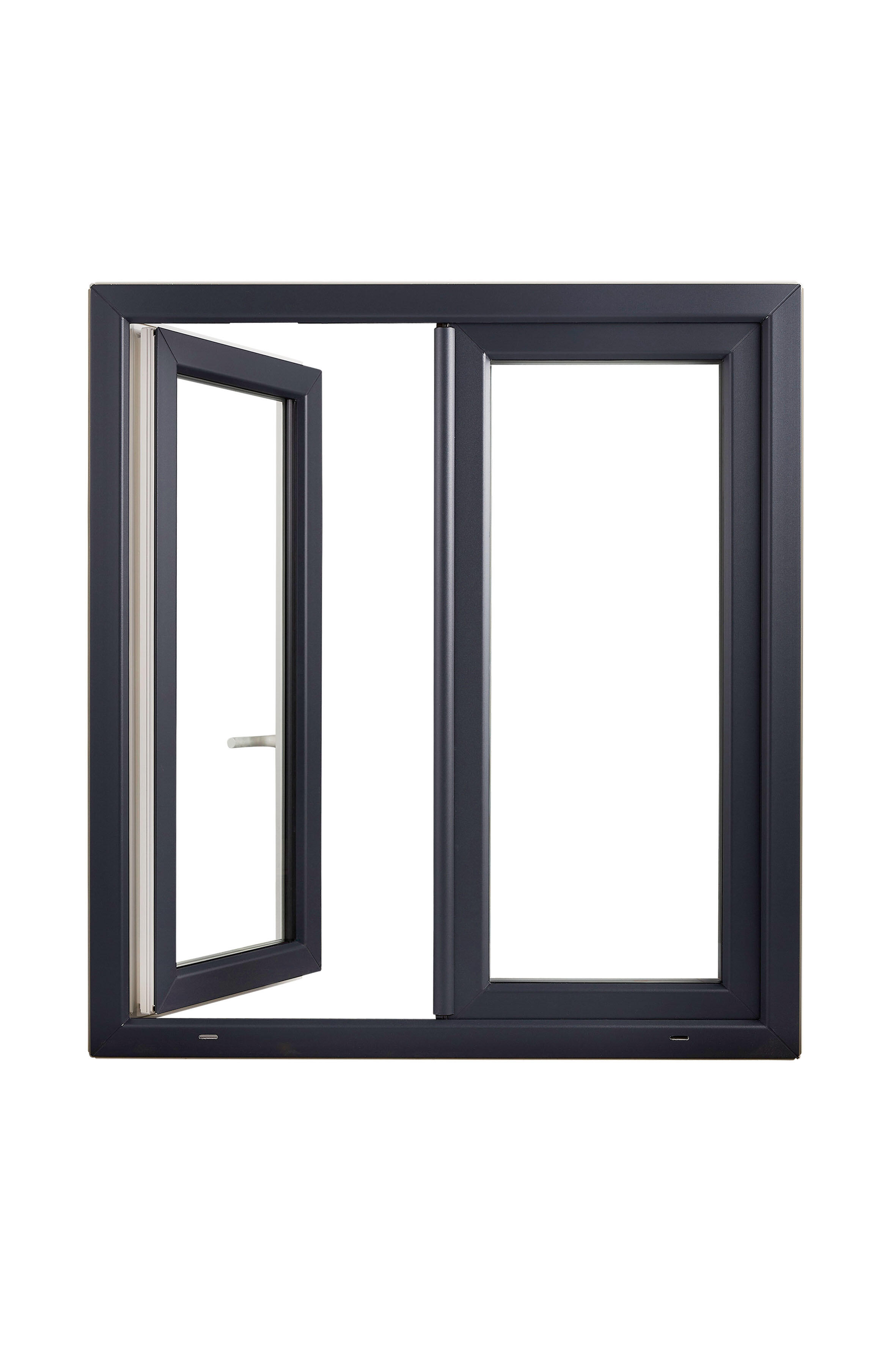 Fenêtre PVC Essentiel H.125xl.100 cm 2 vantaux gris ext/blanc int - 5