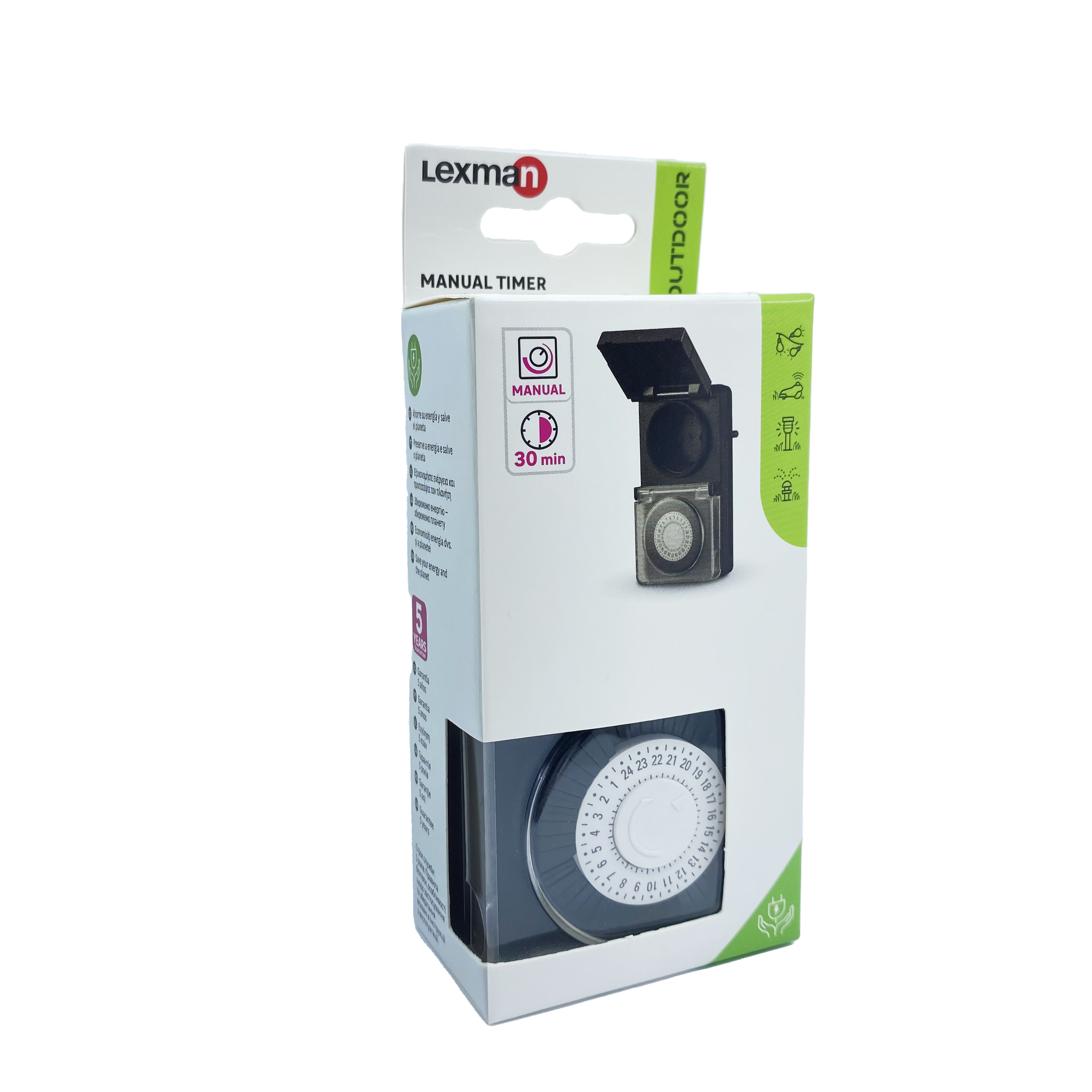 Programador analógico diário exterior máx. 3500W preto LEXMAN - 7