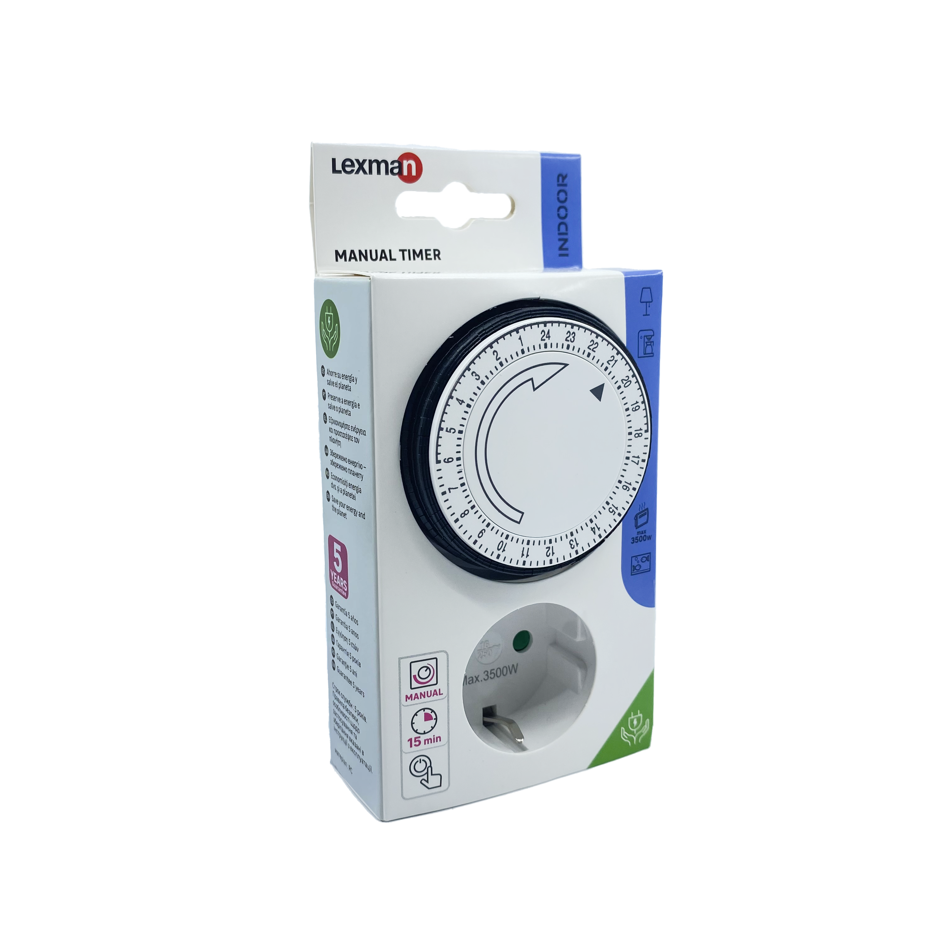 Programador analógico diário máx. 3500W branco LEXMAN - 8