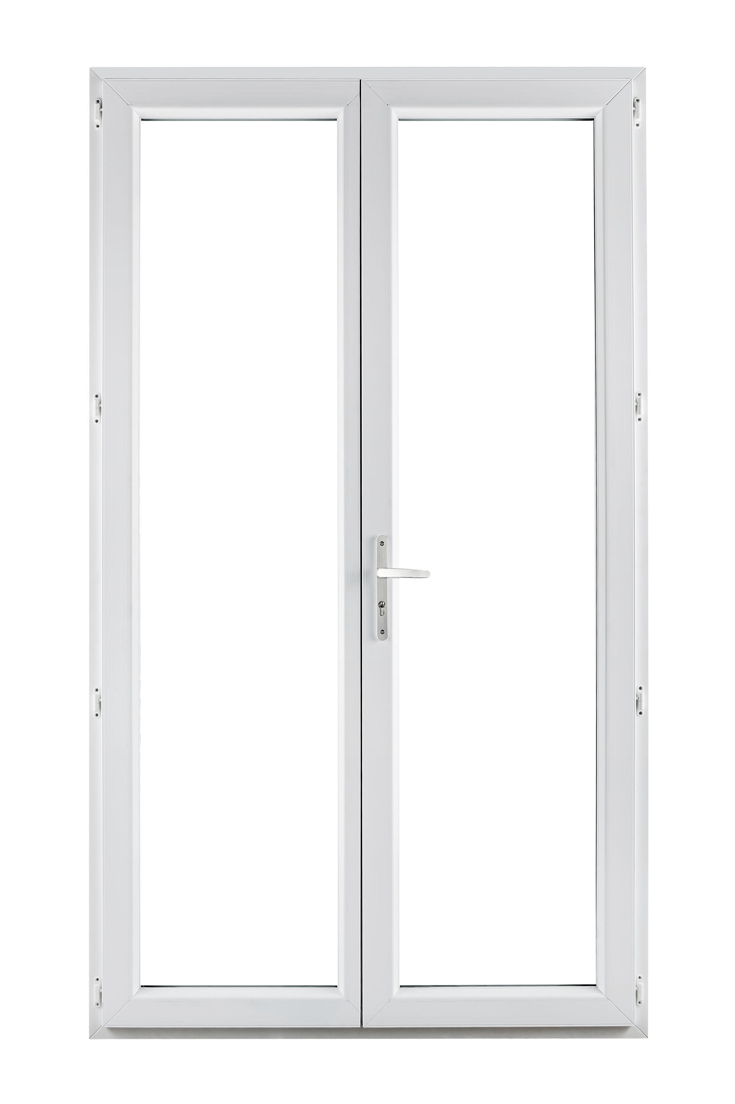 Porte fenêtre PVC Essentiel H.205xL.120cm 2 vantaux gris ext/blanc int - 4