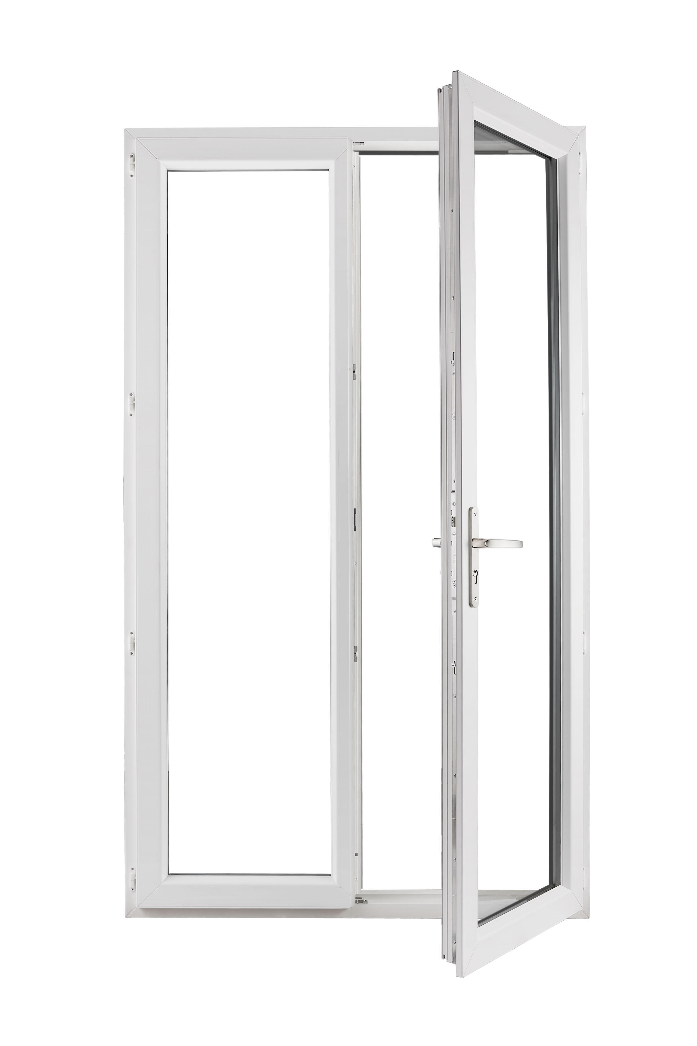 Porte fenêtre PVC Essentiel H.205xL.120cm 2 vantaux gris ext/blanc int - 5
