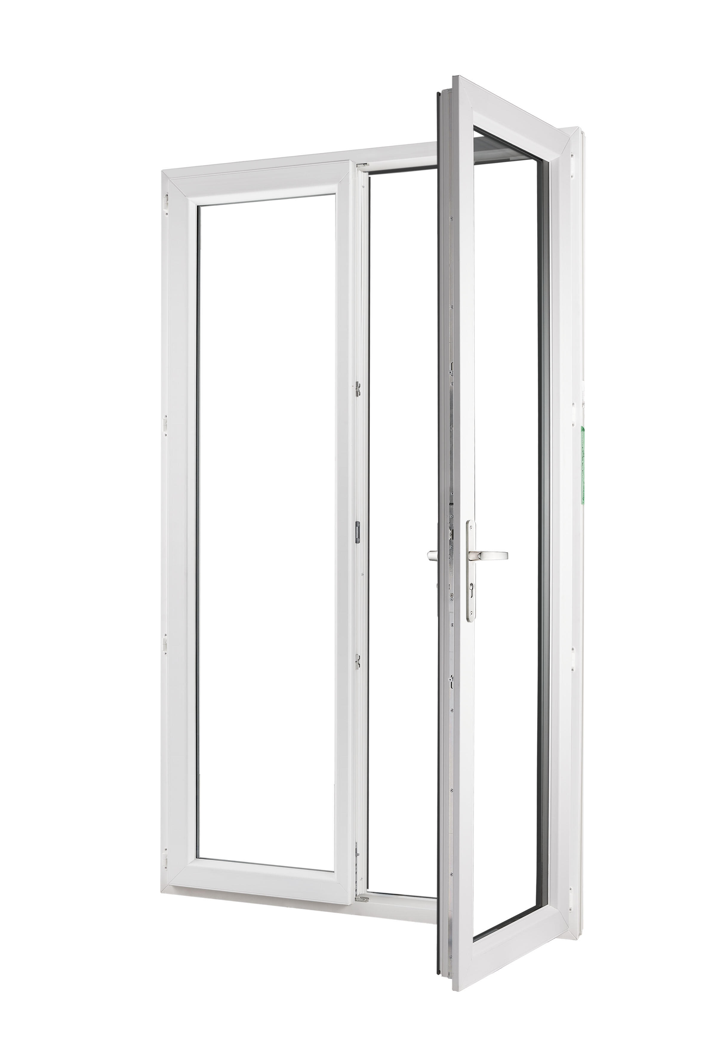 Porte fenêtre PVC Essentiel H.225XL.140cm 2 vantaux gris ext/blanc int - 5