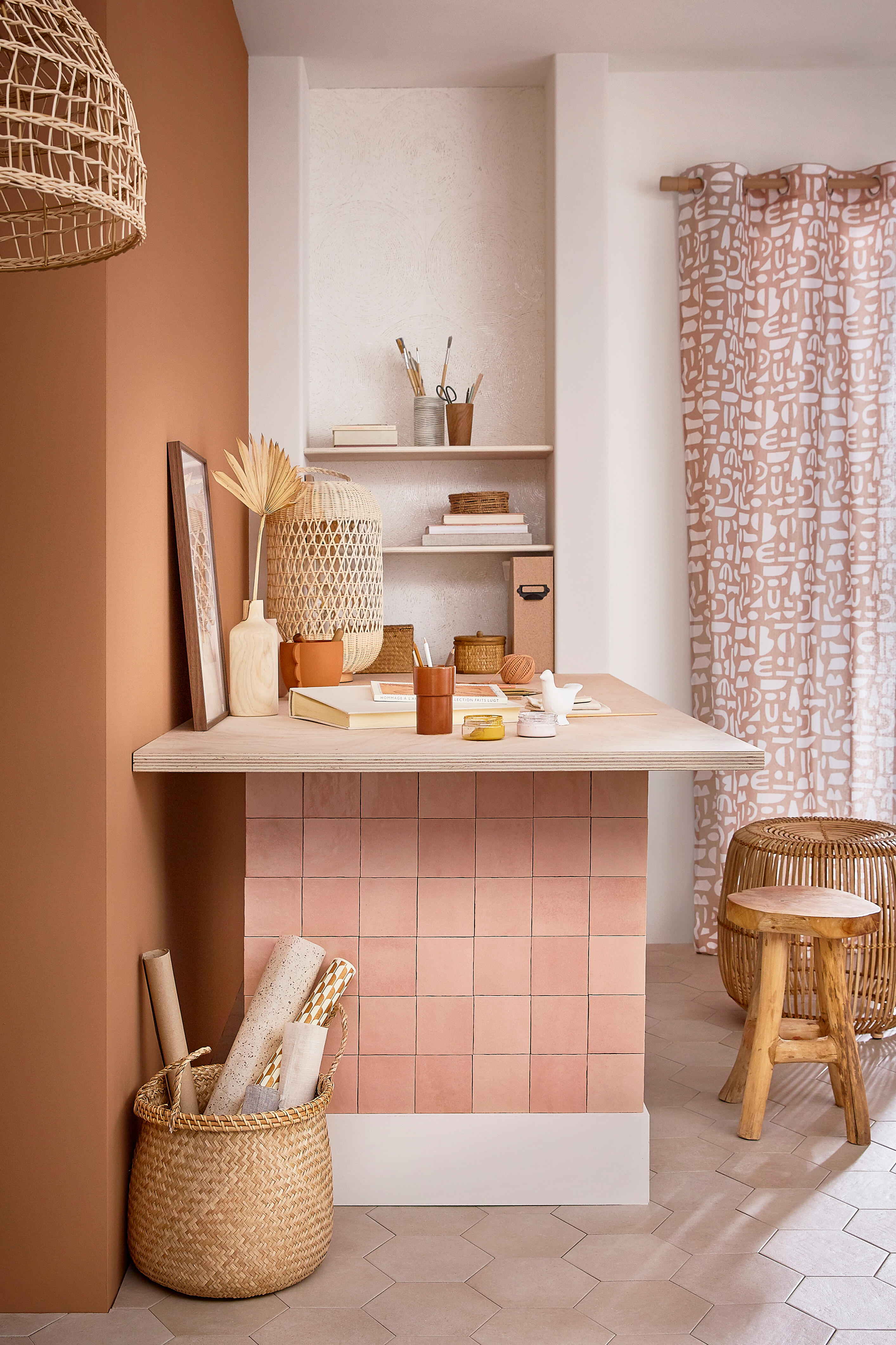 Carrelage mur intérieur effet zellige rose écaille Zellie l.10 x L.10 cm - 5