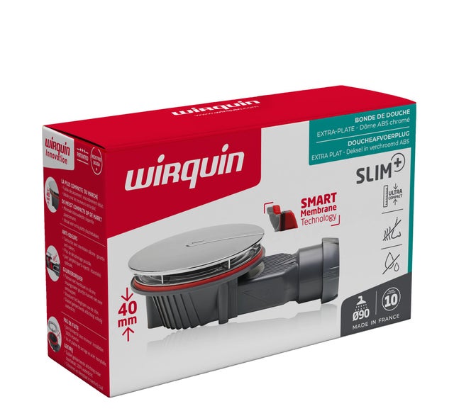 Bonde pour bac de douche, gris, Diam..90 mm, WIRQUIN