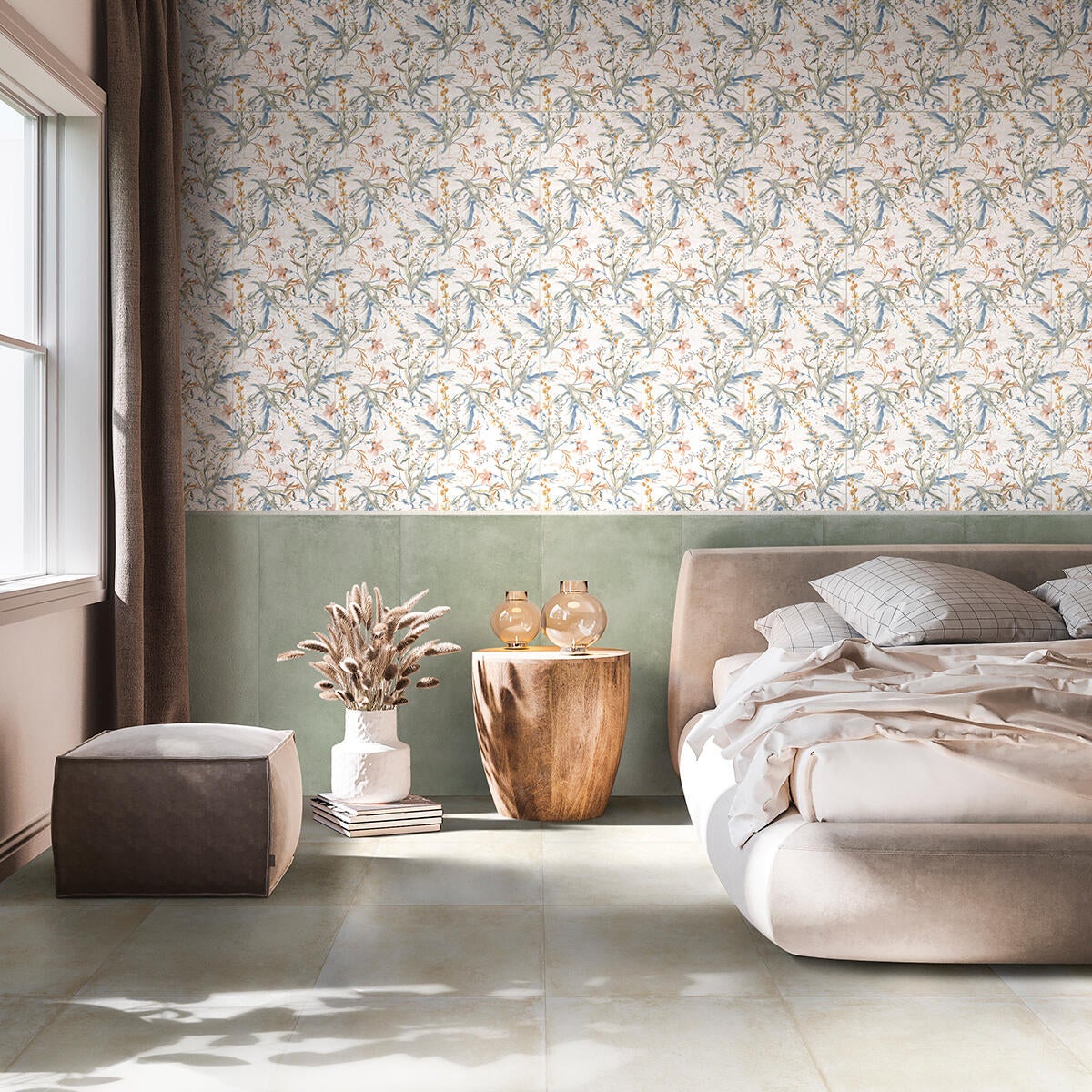 Piastrella da rivestimento interno in gres porcellanato 60 x 119.8 cm rettificato smaltato multicolore opaco Art Color Decoro Bloom Sp. 9 mm 1.44 mq - 2