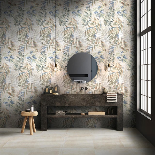 Piastrella da rivestimento interno in gres porcellanato 60 x 119.8 cm rettificato smaltato multicolore opaco Art Color Leaf Decoro Sp. 9 mm 1.44 mq