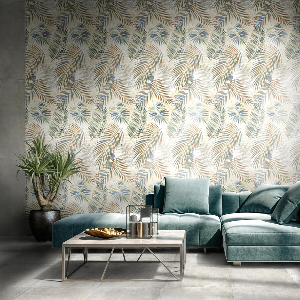 Piastrella da rivestimento interno in gres porcellanato FRASSINORO GRESMALT 60 x 119.8 cm rettificato smaltato multicolore opaco Art Color Leaf Decoro Sp. 9 mm 1.44 mq - 3